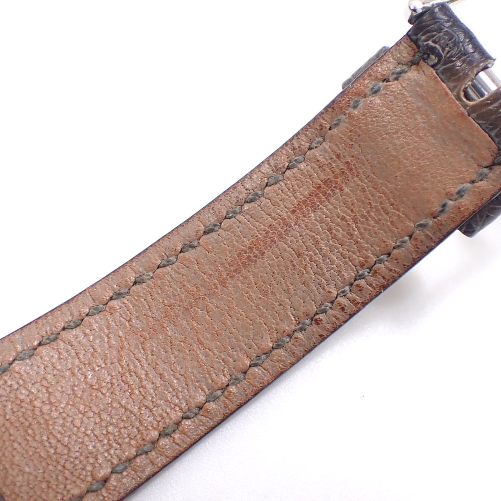 Hermes Cape Cod dameshorloge met kwartsuurwerk, roestvrij staal, leren band, CC3-510, werkt op batterijen, bruin, â–¡H-stempel, circa 2004
