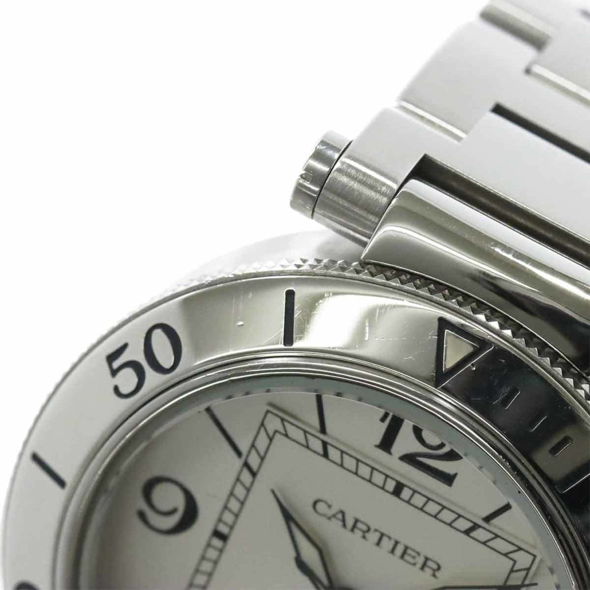 Cartier Pasha Seatimer W31080M7 met zilveren wijzerplaat 40mm Horloge
