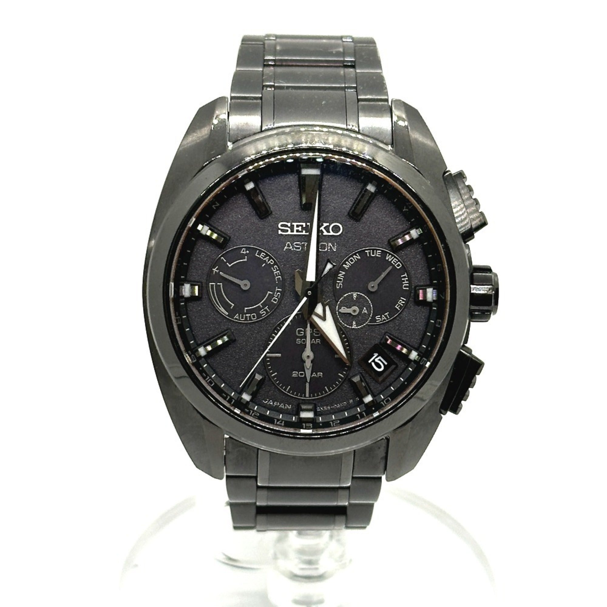 Seiko SBXC069/5X53-0AV0 Astron Global Line Day Date GPS Solar Radio-Controlled Wristwatch Titanium Men's Black