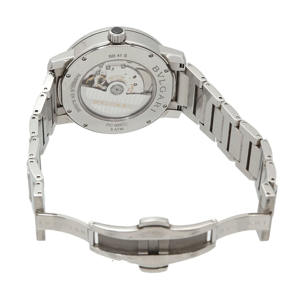 Bvlgari BB41S horloge met blauwe wijzerplaat, 41 mm