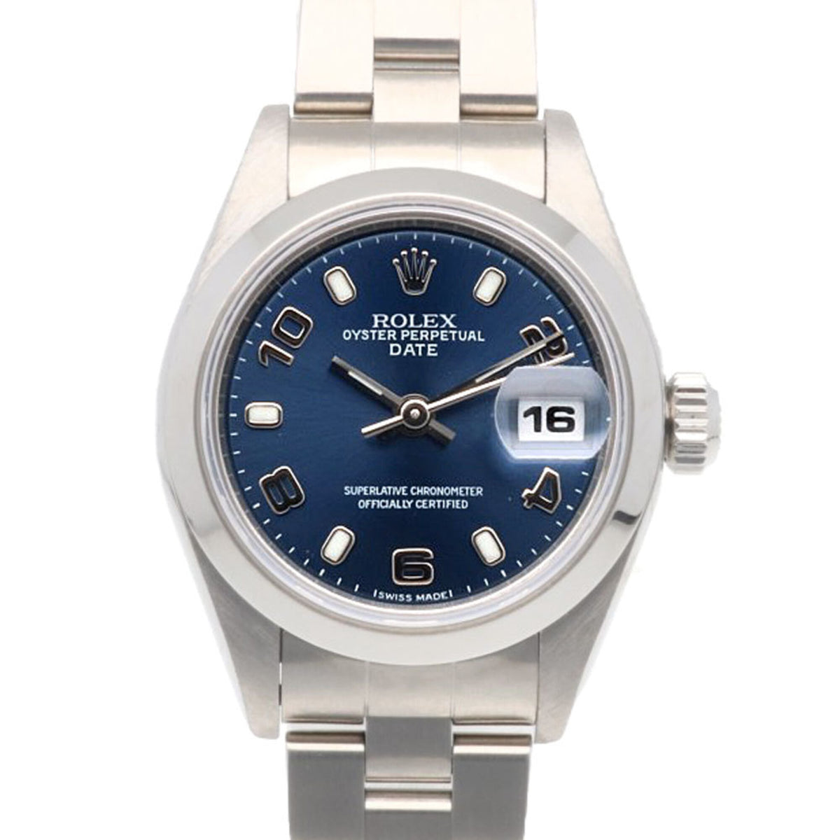 Montre Rolex Date Oyster Perpetual 69160 Bleu cadran de 26 mm