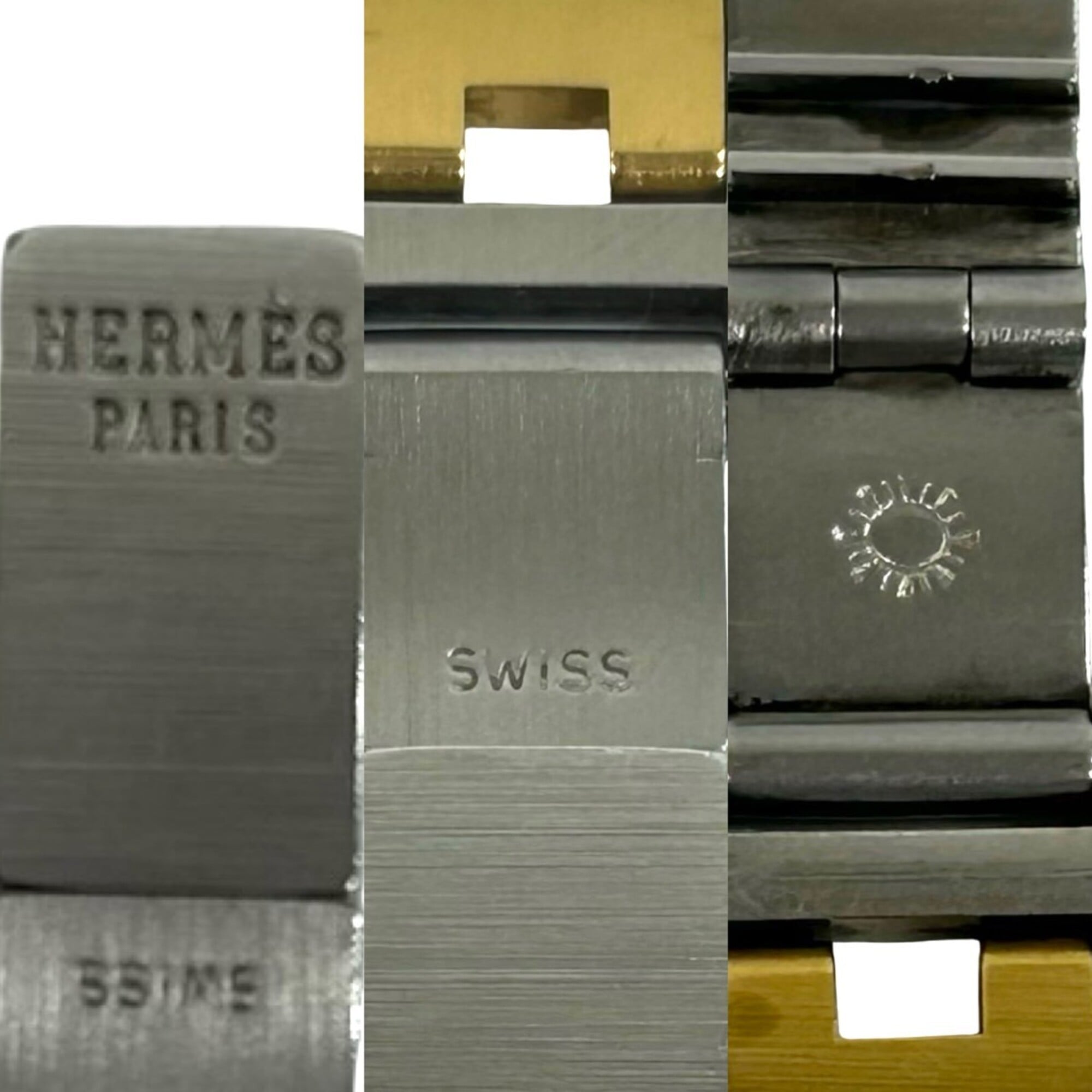 HERMES Vintage Clipper Stainless Steel GP Quartz Wristwatch, Silver/Gold, 32150