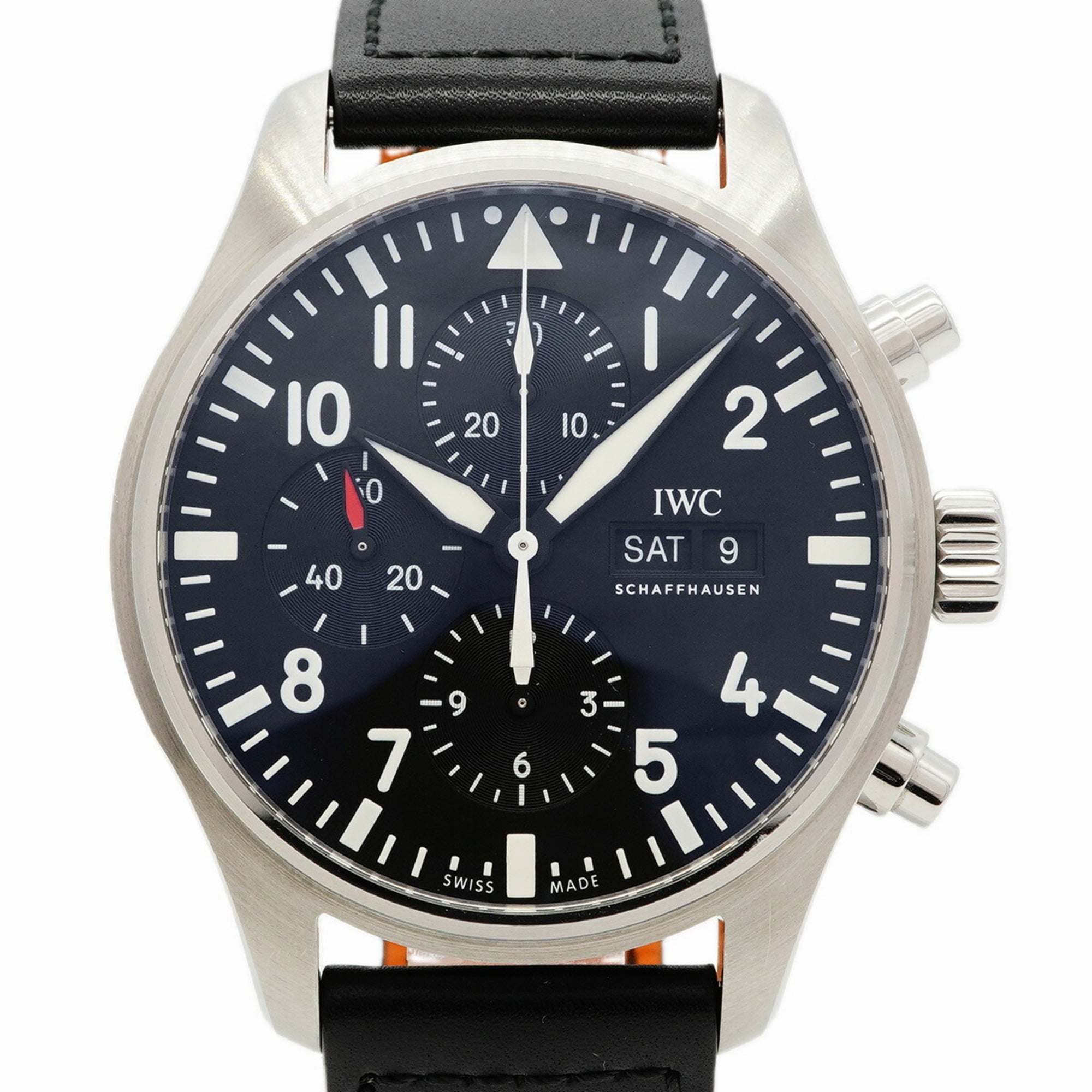 IWC Schaffhausen Pilot's Watch IW377709 Black Dial Men's