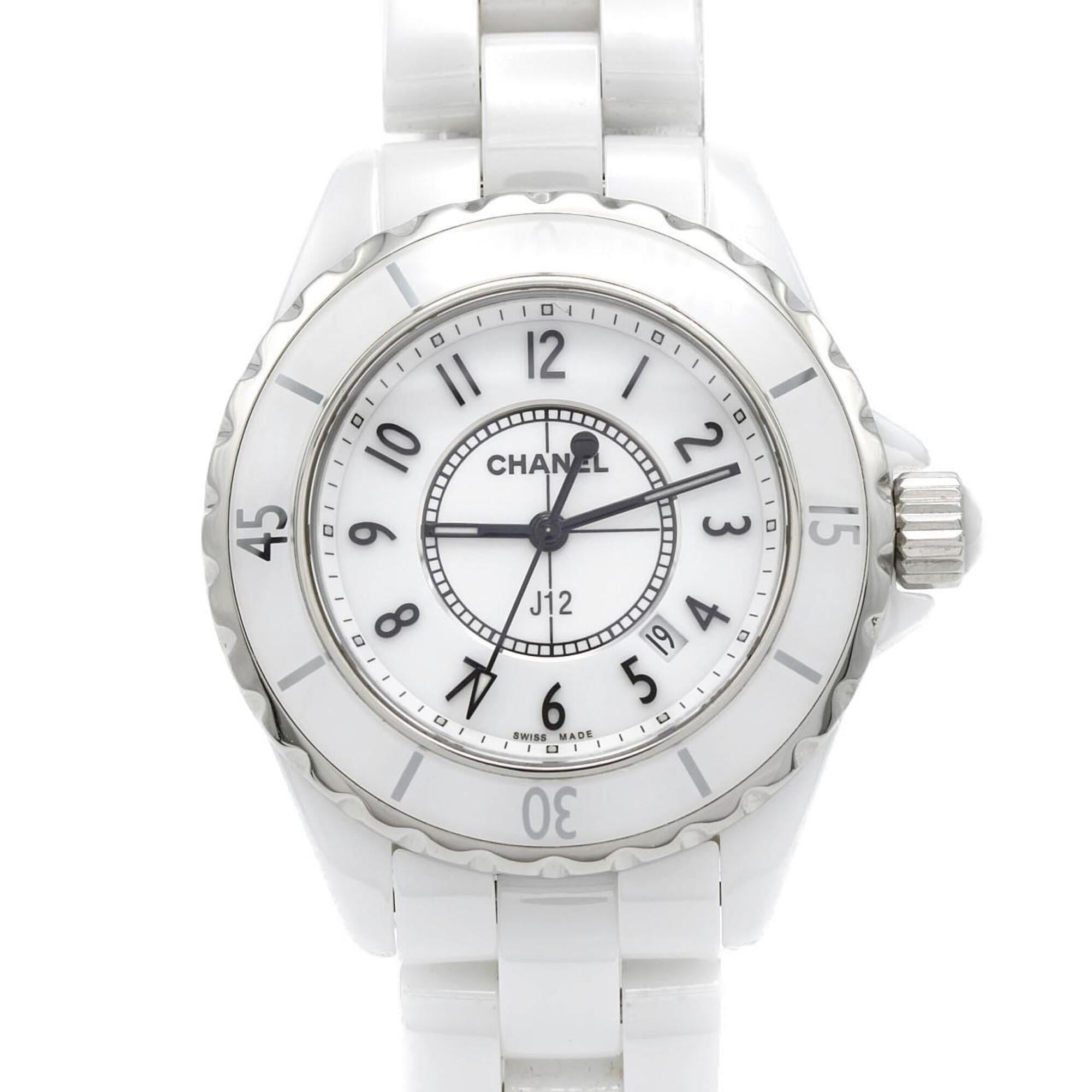 Chanel J12 33mm Ceramic H0968 White Dial 33mm Watch