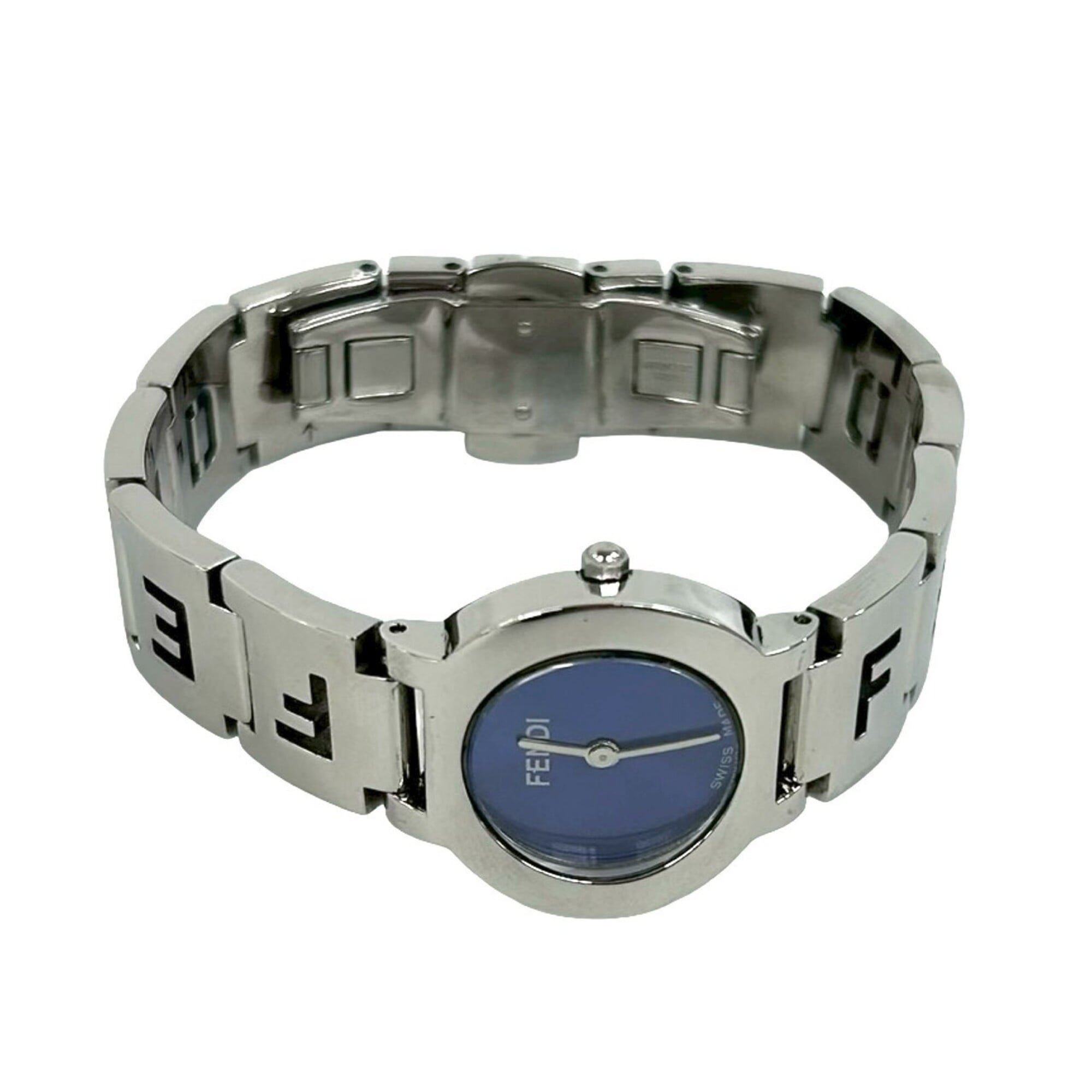 FENDI 3050L Logo Stainless Steel Quartz Wrist Silver 31132