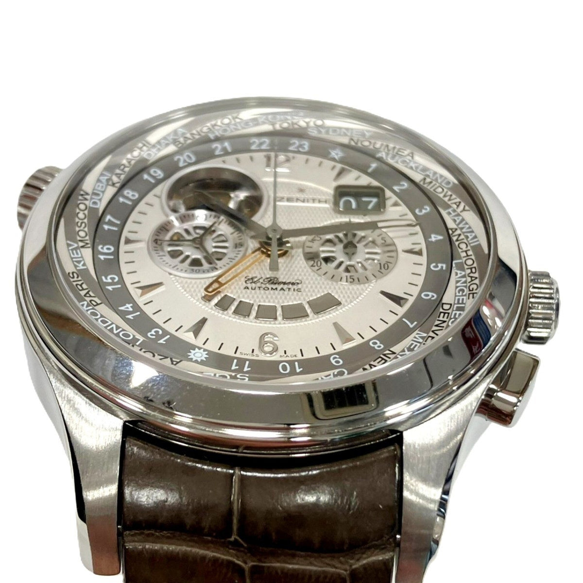 Zenith Grand Class Open Traveler Multi-City 03.0520.4037 01.C492 Silber Zifferblatt 48 mm Uhr