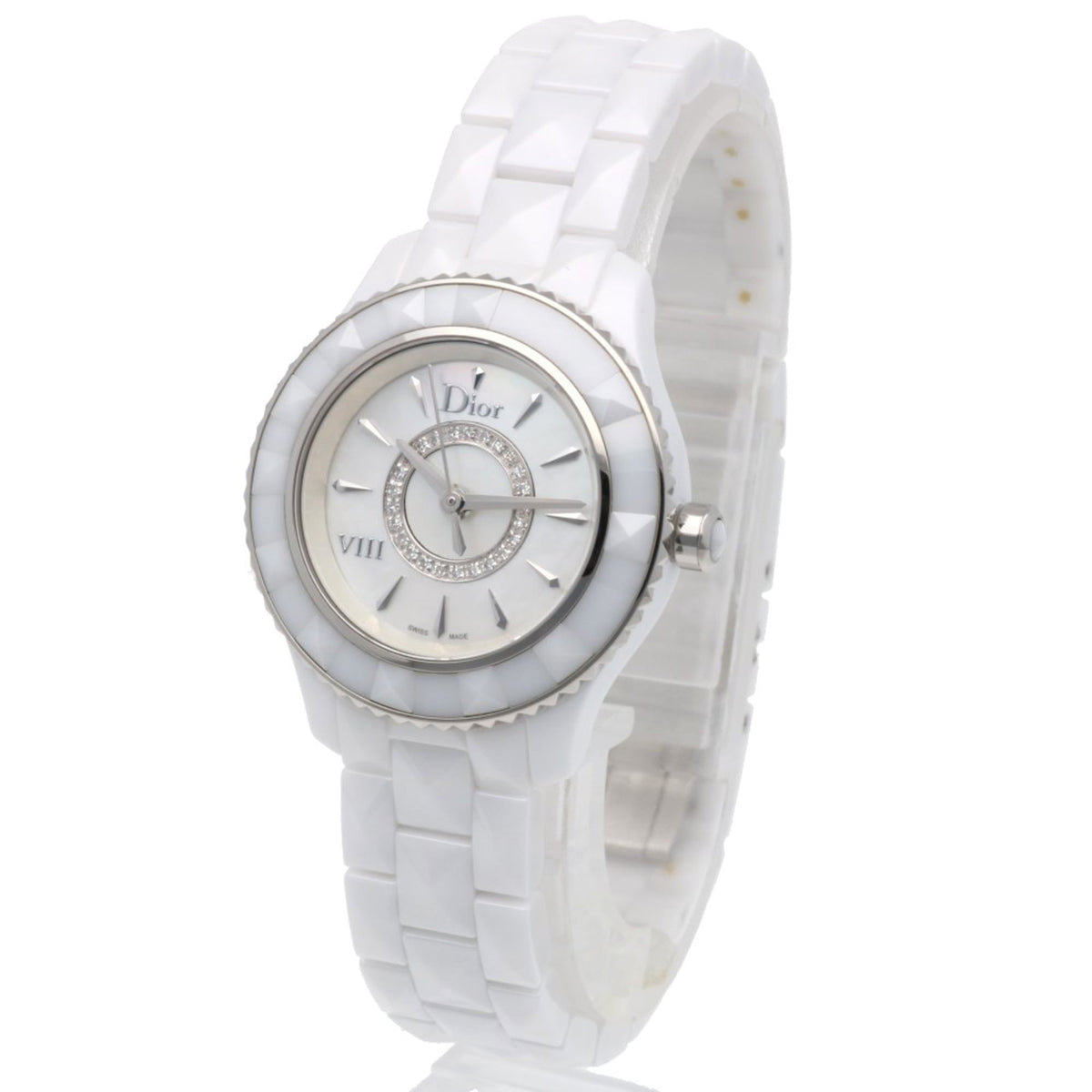 Christian Dior Dior CD1221E2 Horloge met witte wijzerplaat, 29 mm