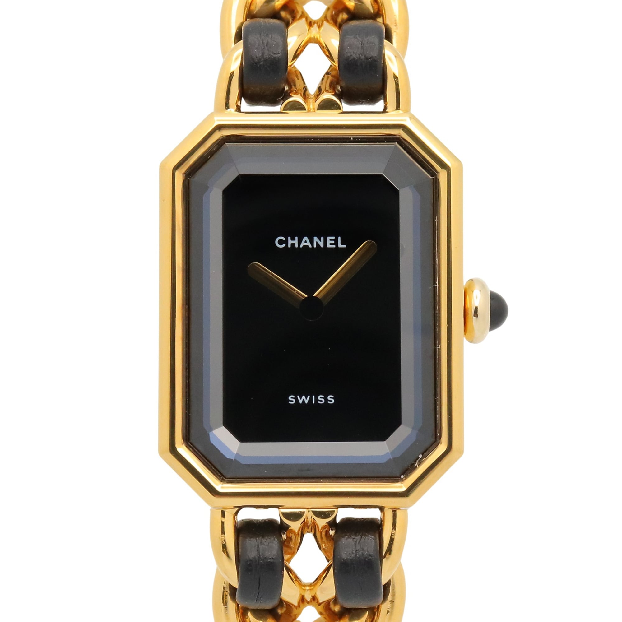 Chanel CHANEL PremiÃ¨re M Watch, Gold Plated Leather, Women's, Black, H0001