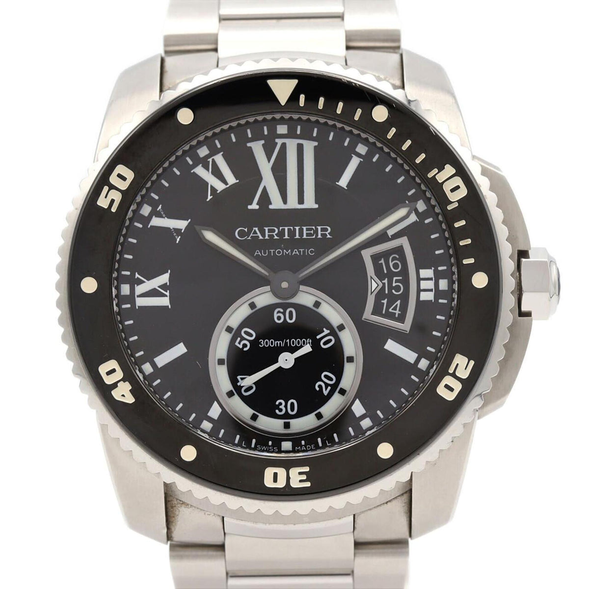 Cartier Calibre de Diver W7100057 horloge met zwarte wijzerplaat, 42 mm
