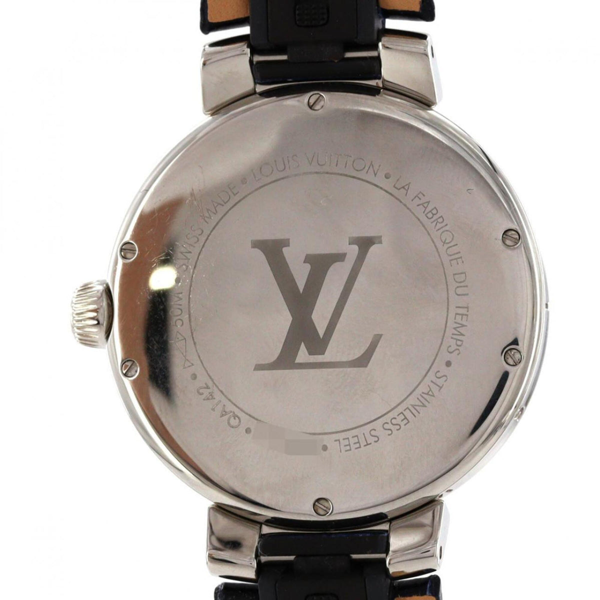 Louis Vuitton Tambour Moon Dual Time QA142, blaues Zifferblatt, 35 mm Uhr