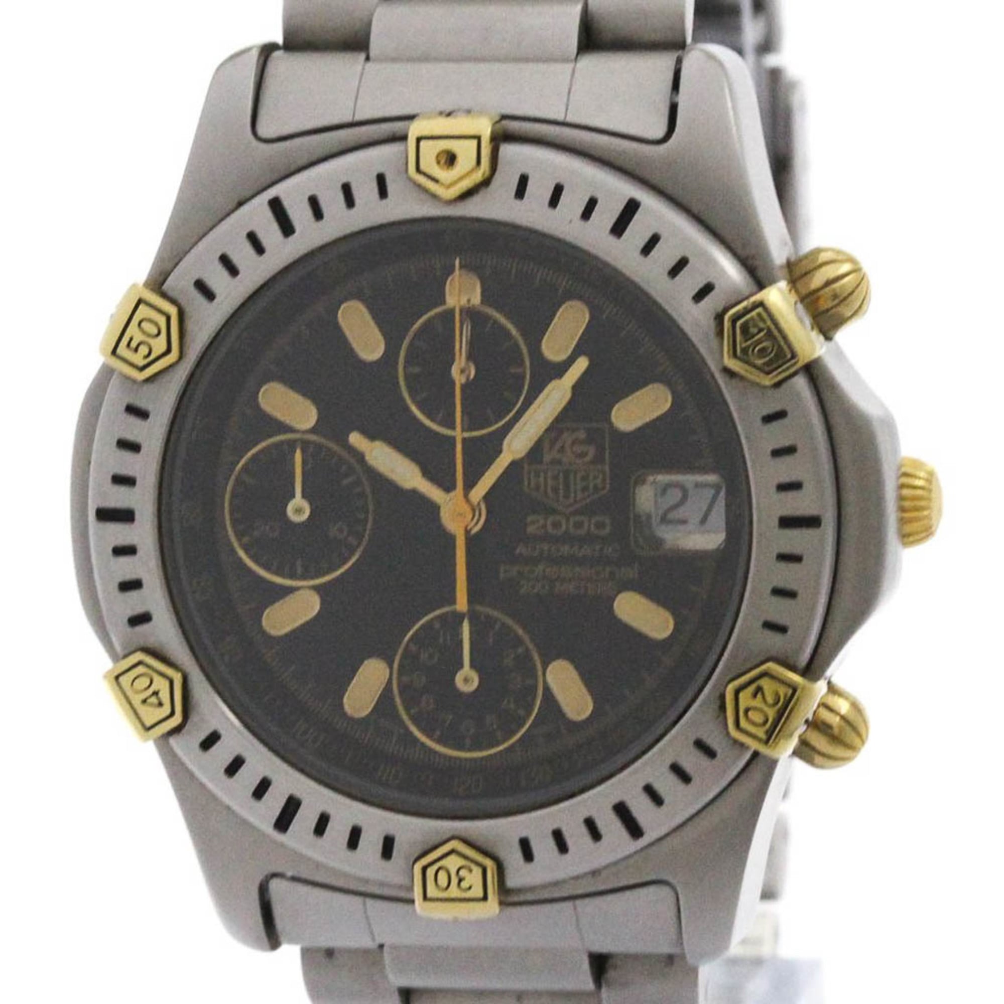 TAG Heuer 2000 Professional クロノグラフ TAG Heuer 2000 Black Dial Gold Steel Chronograph 165.306