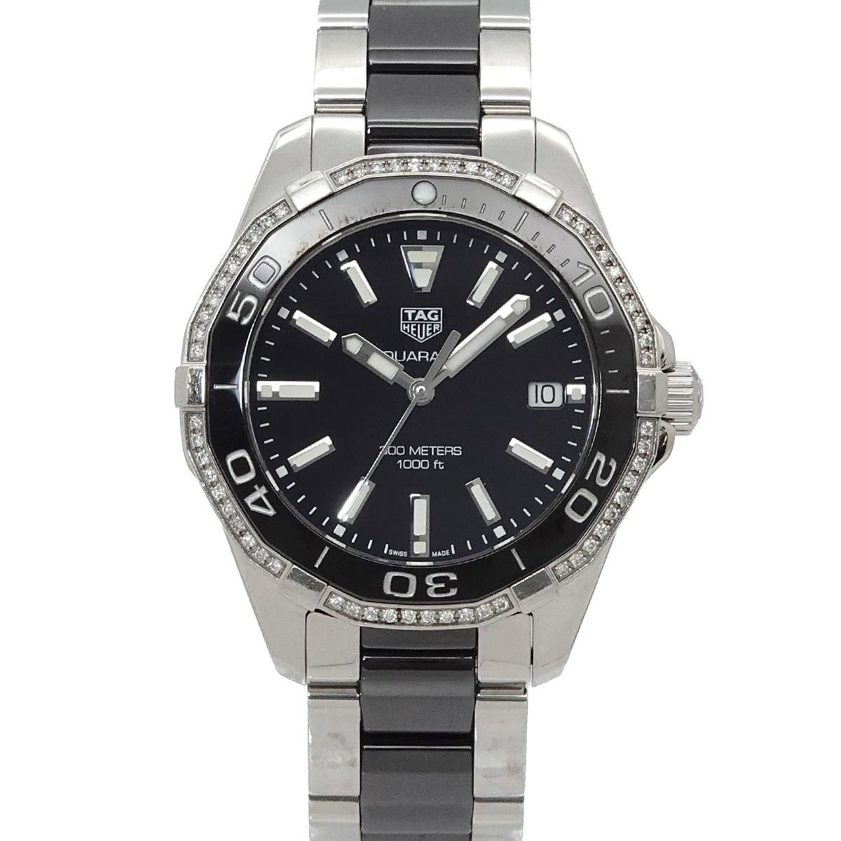 TAG Heuer Aquaracer WAY131G Schwarz Zifferblatt 35 mm Uhr