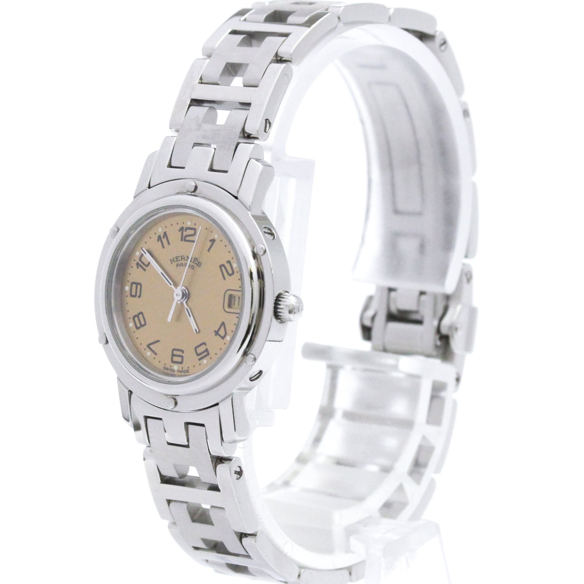 Hermes Clipper CL4.210 Orange Zifferblatt 24 mm Uhr