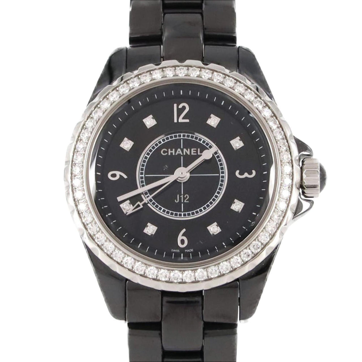 Chanel J12 33 mm Keramik D-8P H3108 Schwarz Zifferblatt 33 mm Uhr