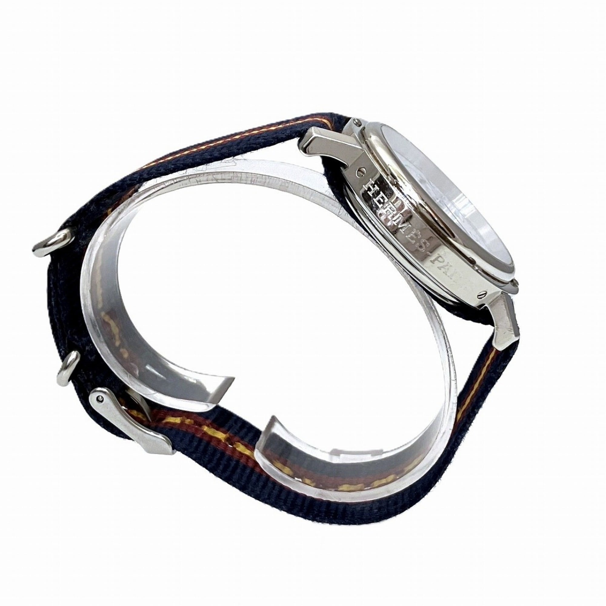 Hermès Clipper-horloge, 57,4 g, roestvrij staal, quartz uurwerk, witte wijzerplaat, CL1.910, gratis verzending