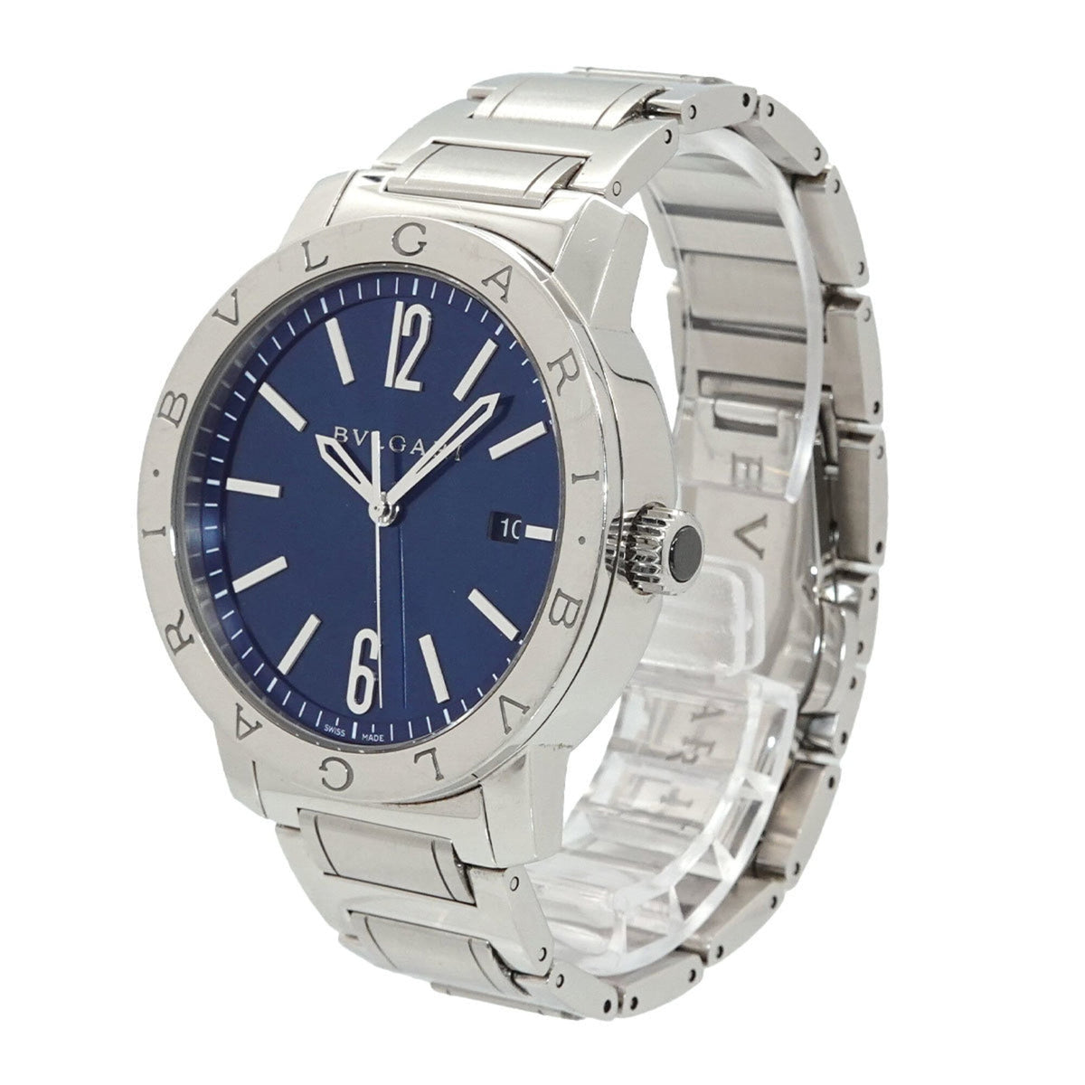 Bvlgari BB41S horloge met blauwe wijzerplaat, 41 mm
