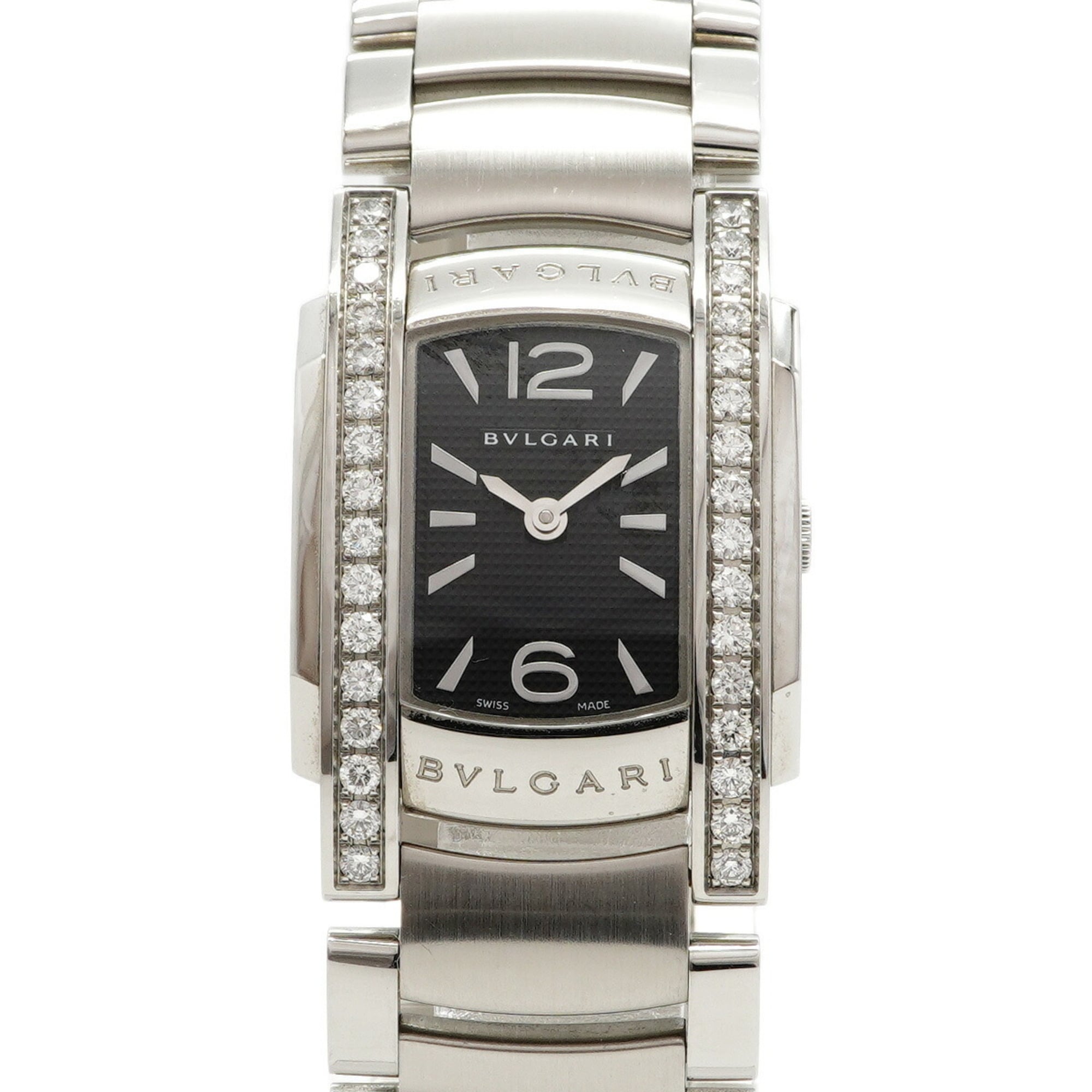 Bvlgari Assioma Diamond Bezel AA35S Black Dial Women's Watch