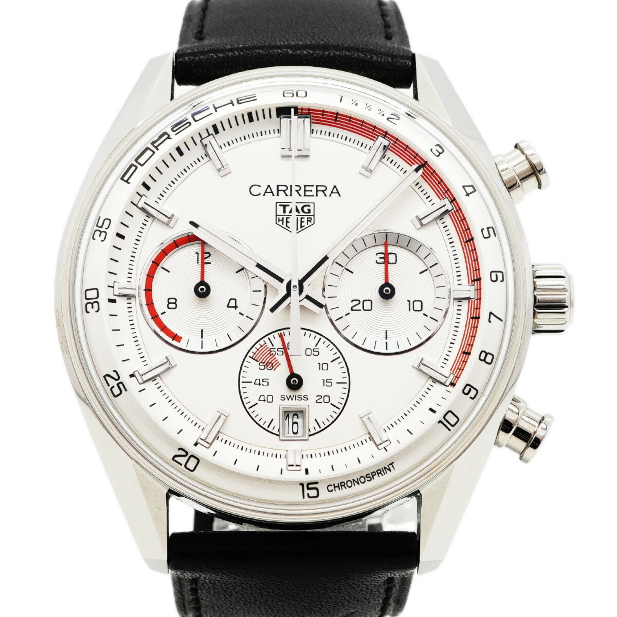 TAG Heuer Carrera Chronosprint Porsche CBS2011 Silver Dial Men's Watch