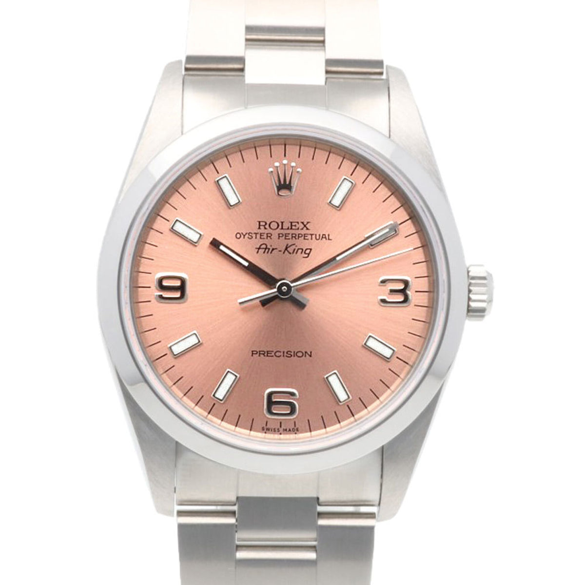 Rolex Air-King Oyster Perpetual 14000M Pink Dial 34mm Watch