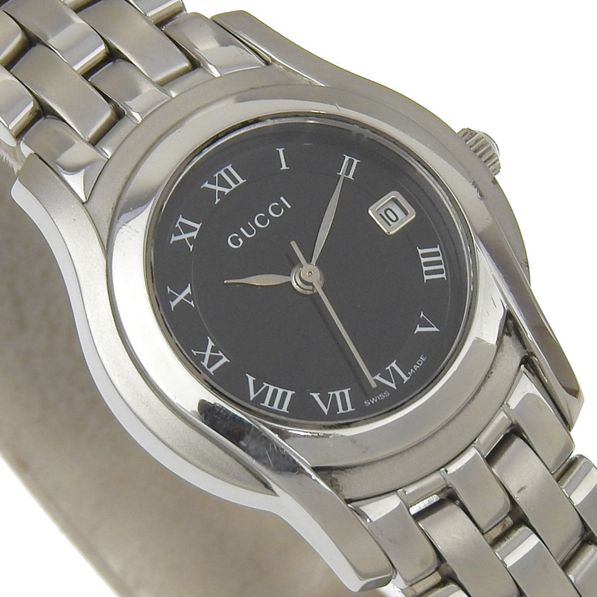Gucci GUCCI Watch 5500L Stainless Steel Quartz Analog Display Black Dial Women's