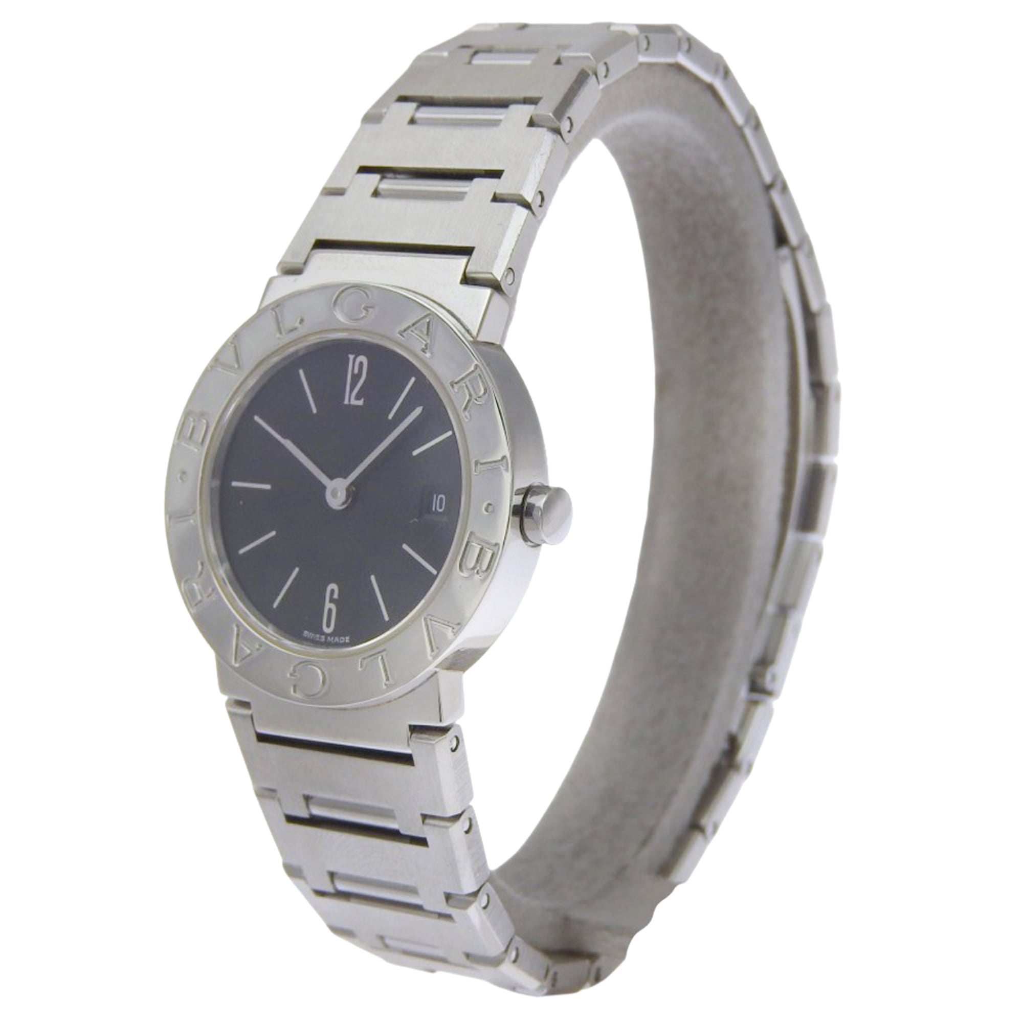 BVLGARI BVLGARI BB26SS レディースウォッチ Bvlgari Watch BB26SS Stainless Steel Quartz Analog Display Black Dial