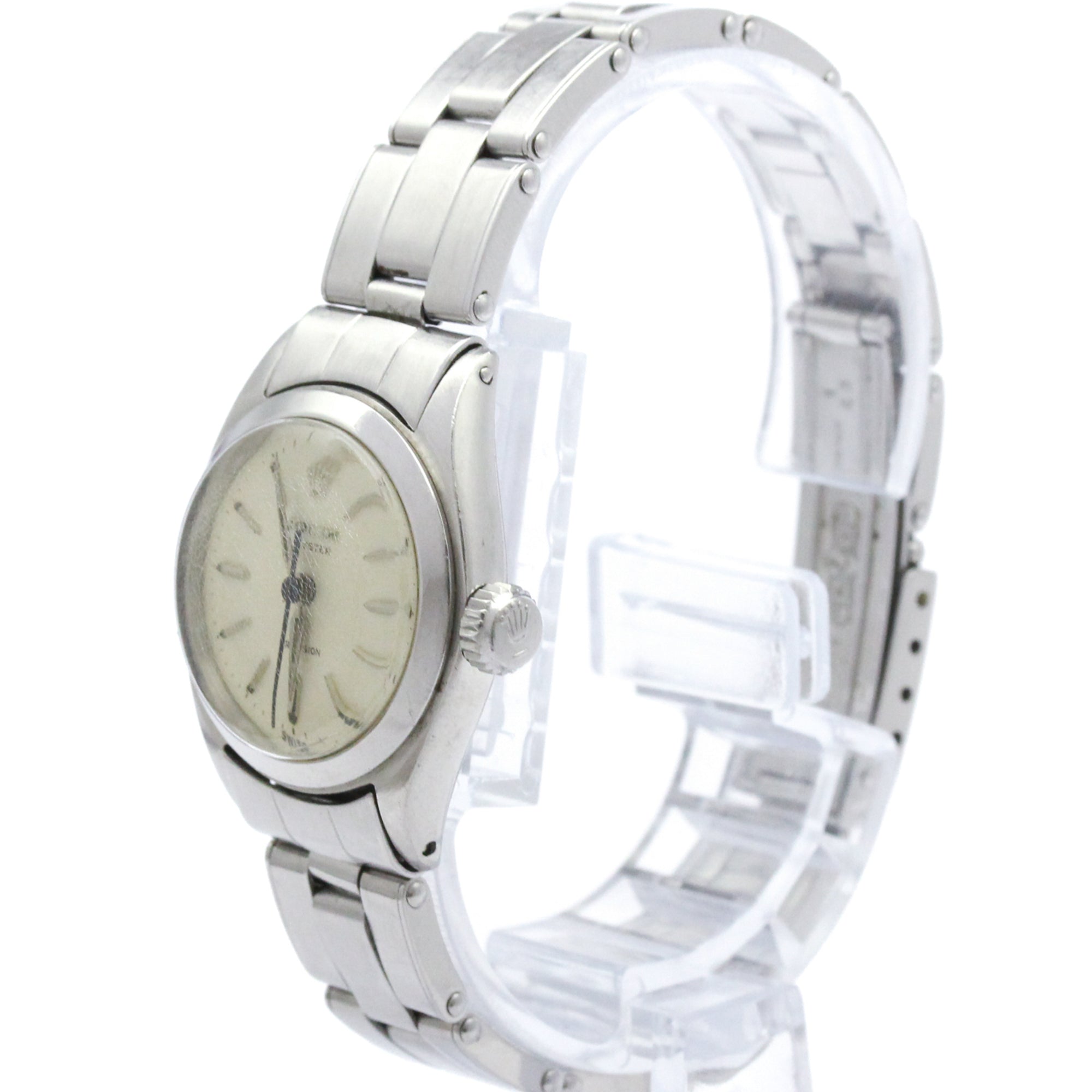 ROLEX Oyster Precision 6410 Steel Hand-Winding Ladies Watch Vintage