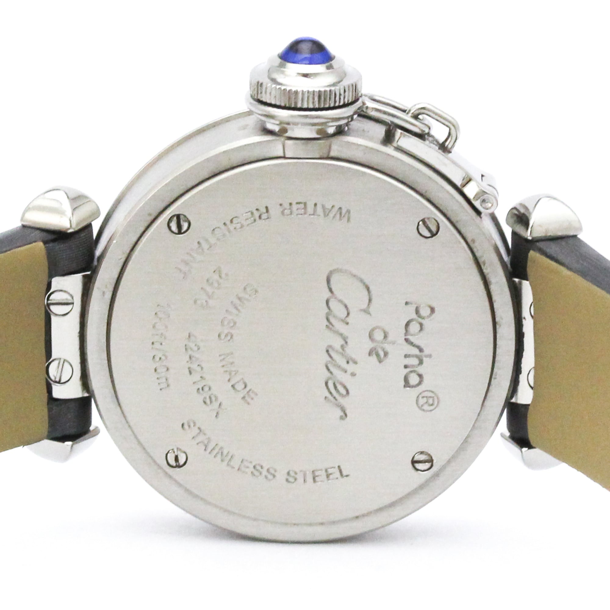 CARTIER Miss Pasha Steel Leather Quartz Ladies W3140025