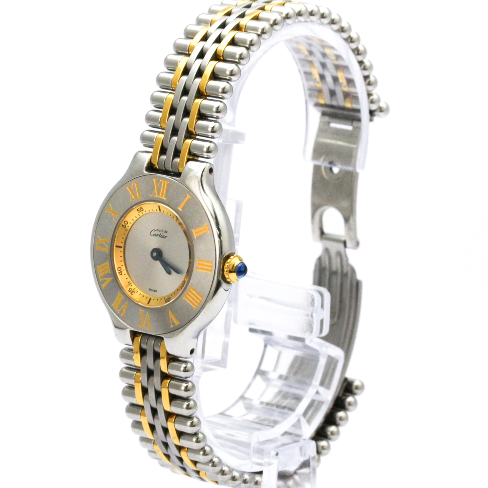 CARTIER Must 21 Gold Plated Steel Quartz Ladies Watch W10073F4 Polished