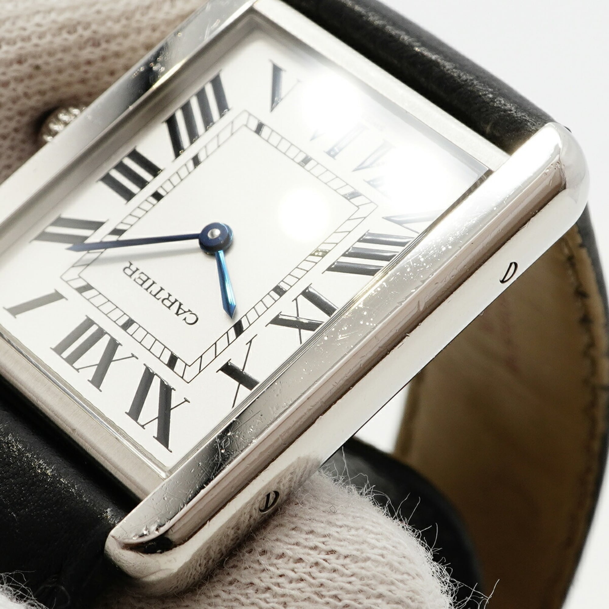 Cartier Tank Solo LM WSTA0028 Silver Dial Men's Watch