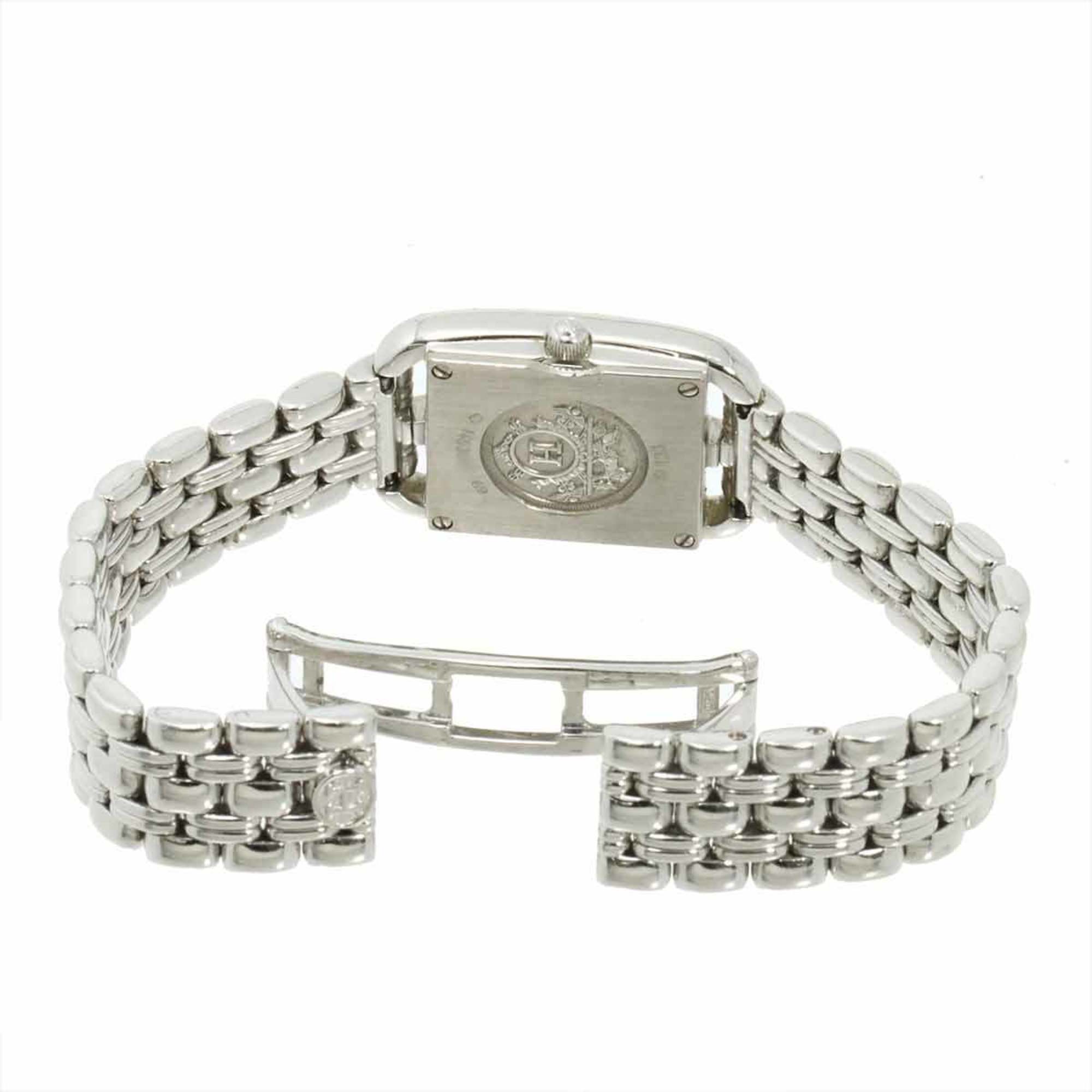 Montre pour femme Hermès Cape Cod Mini CC1 192, lunette sertie de diamants, boîtier Blanc, Or 18 carats, montre à Quartz
