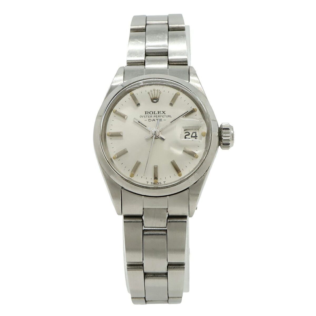 Rolex Oyster Perpetual Date 6516 Silver Dial 24mm Watch