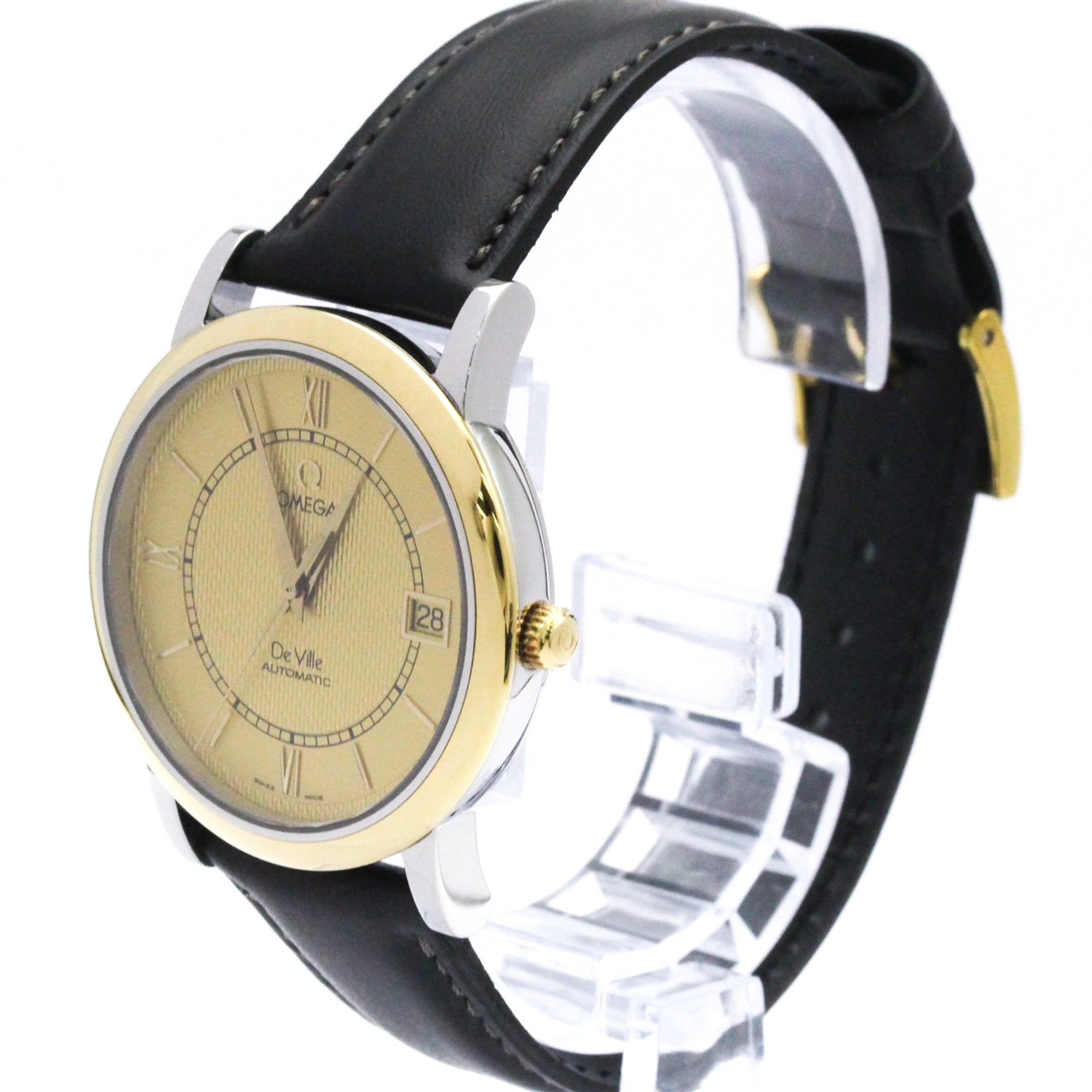 Omega De Ville 7704.11.01 Gold Dial Stainless steel, yellow gold 35mm Watch