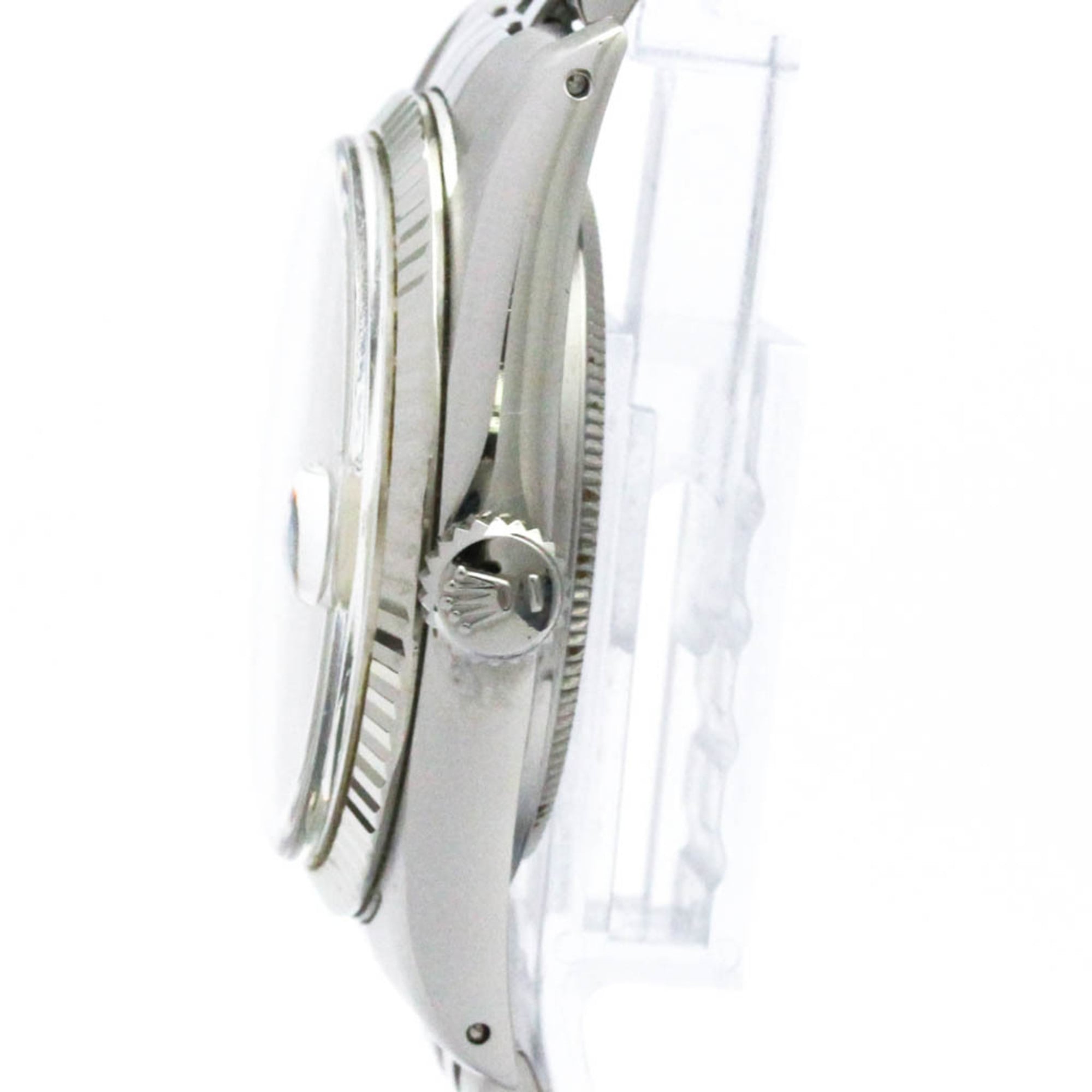 ROLEX Datejust 18K White Gold Steel Automatic Mens Watch 16014 Polished