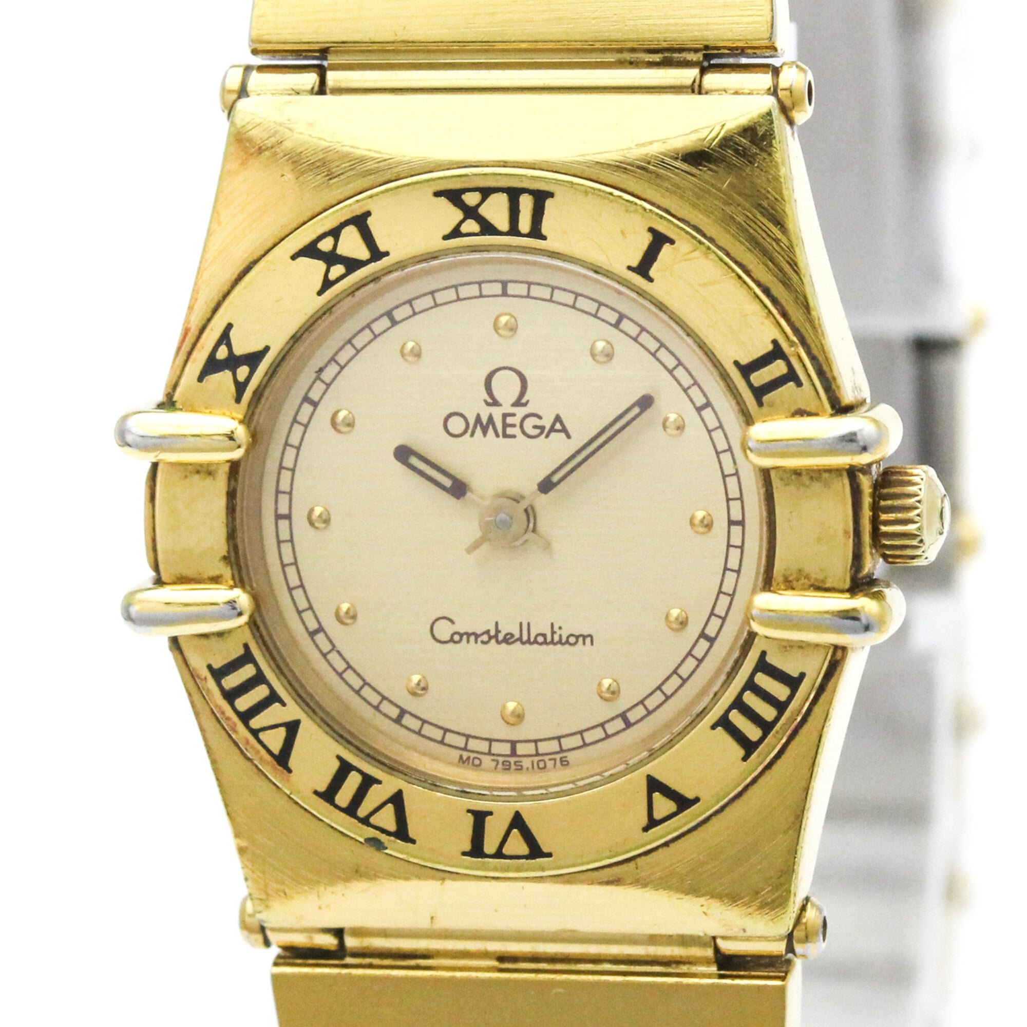 OMEGA Constellation Gold Plated Quartz Ladies Watch 795.1076