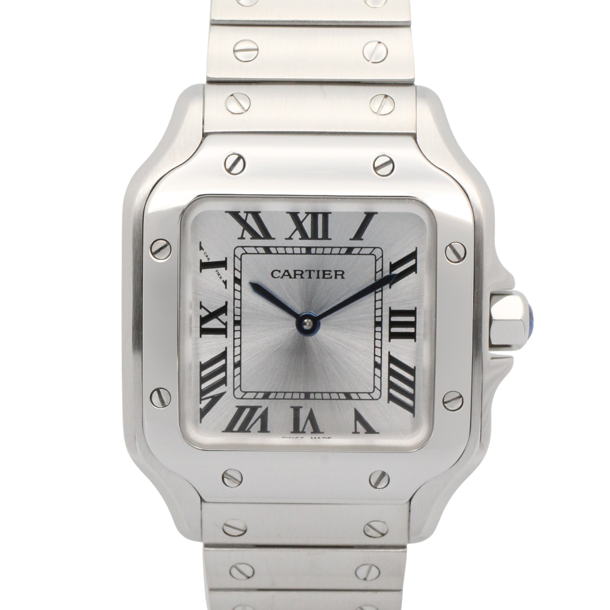Cartier Santos WSSA0082 Silver Dial Stainless steel 27mm Watch