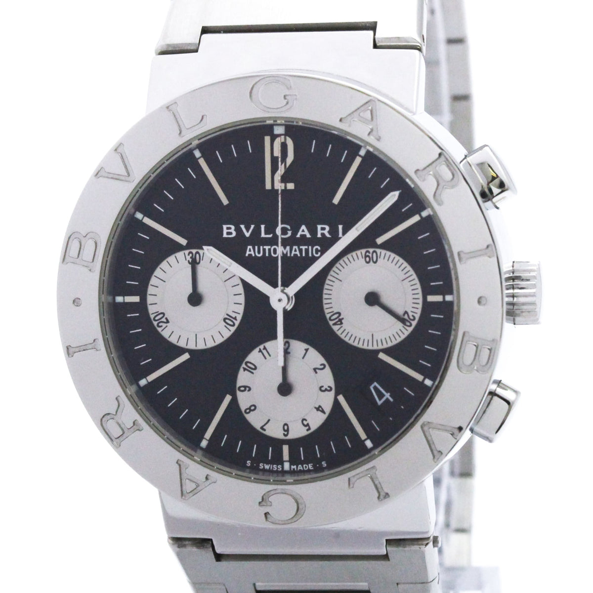 Bvlgari Chronograph BB38SSCH Black Dial 38mm Watch