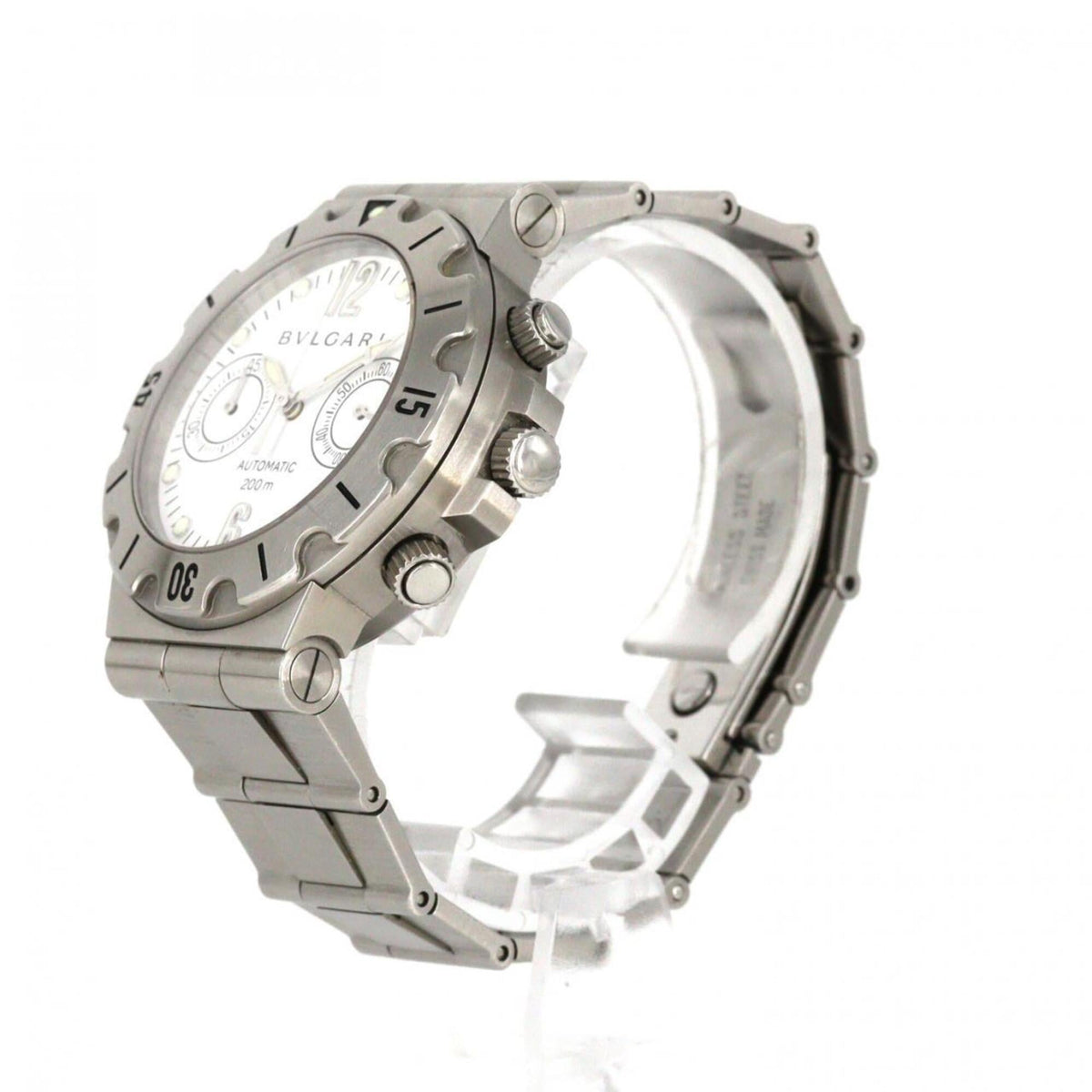 Bulgari Scuba Chrono SCB38S Weiß Zifferblatt 38 mm Uhr