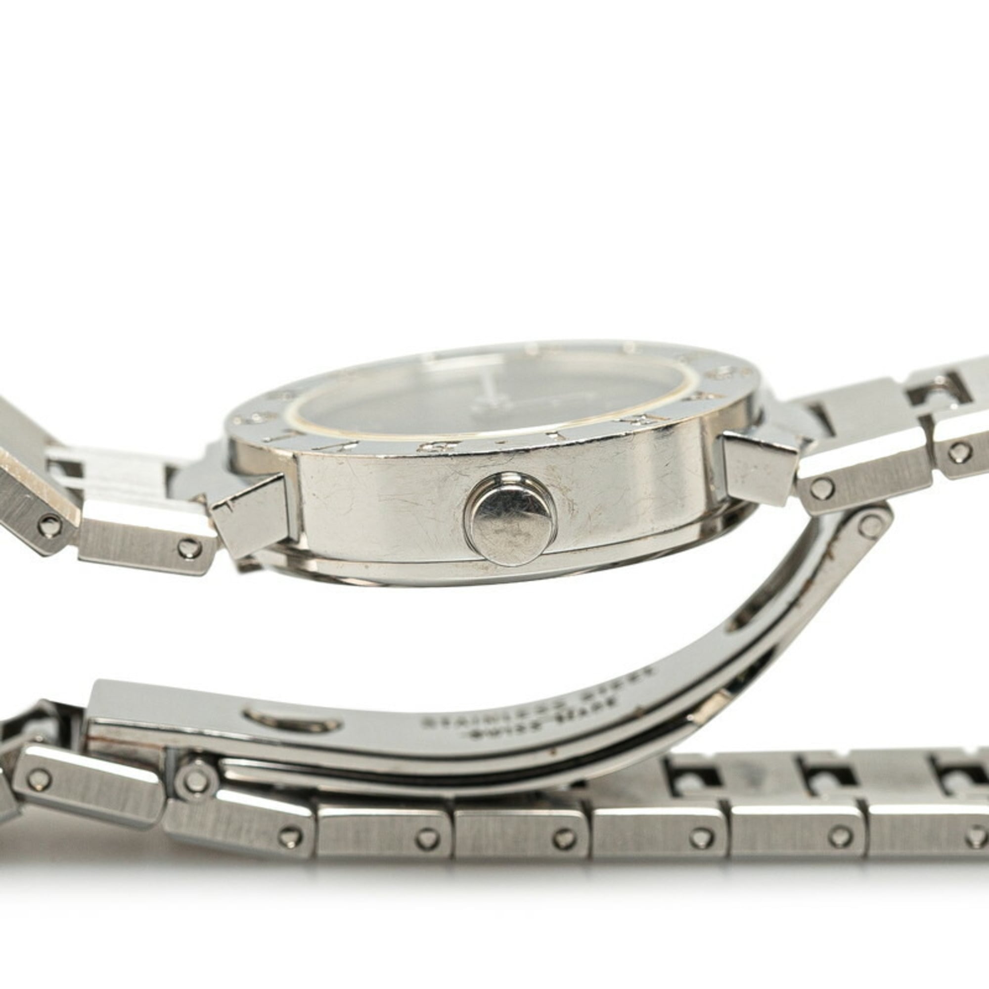 BVLGARI Uhr BB23SS Quarz Schwarz Zifferblatt, Edelstahl, Damenuhr