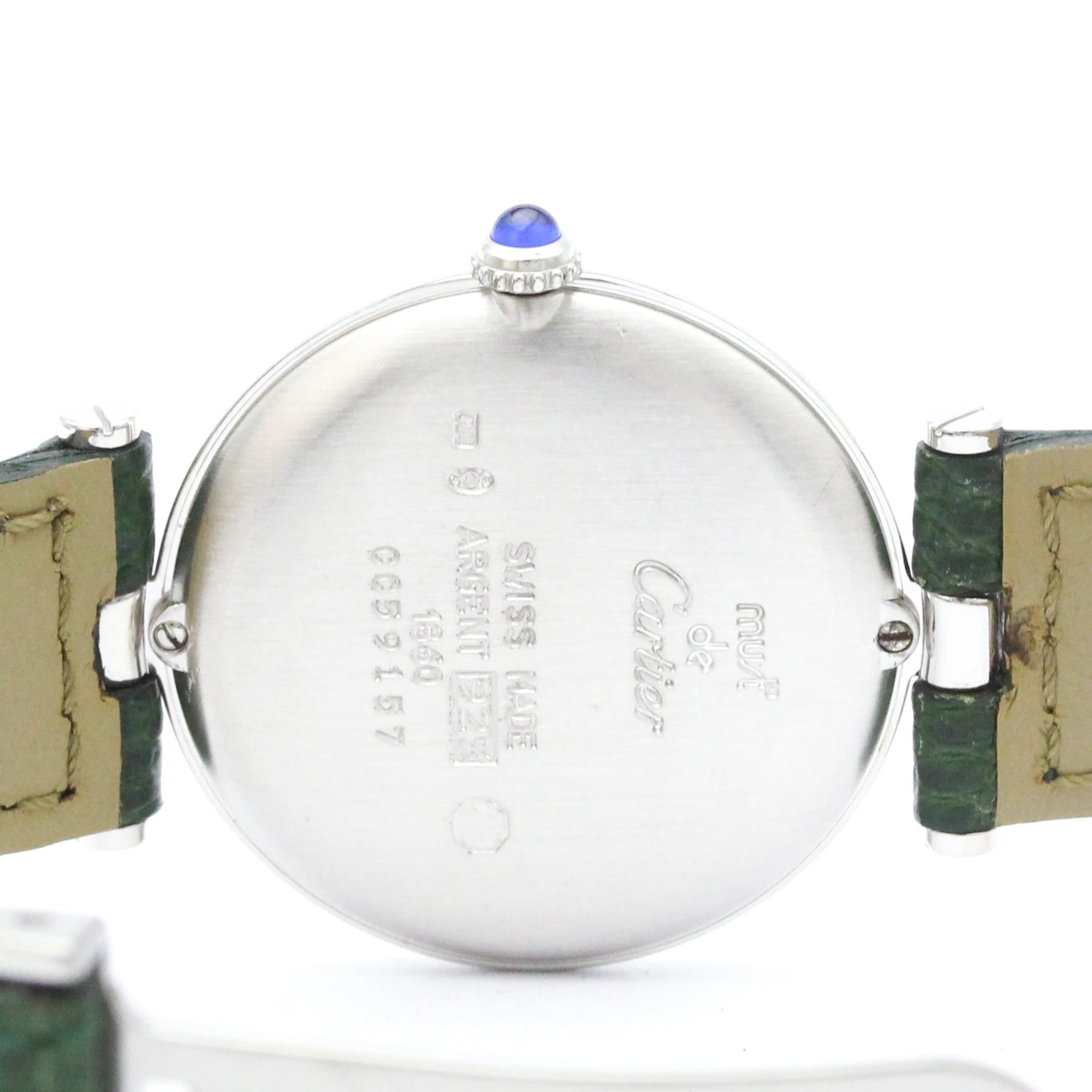 CARTIER Must Colisee Silver 925 Leather Quartz Ladies Watch