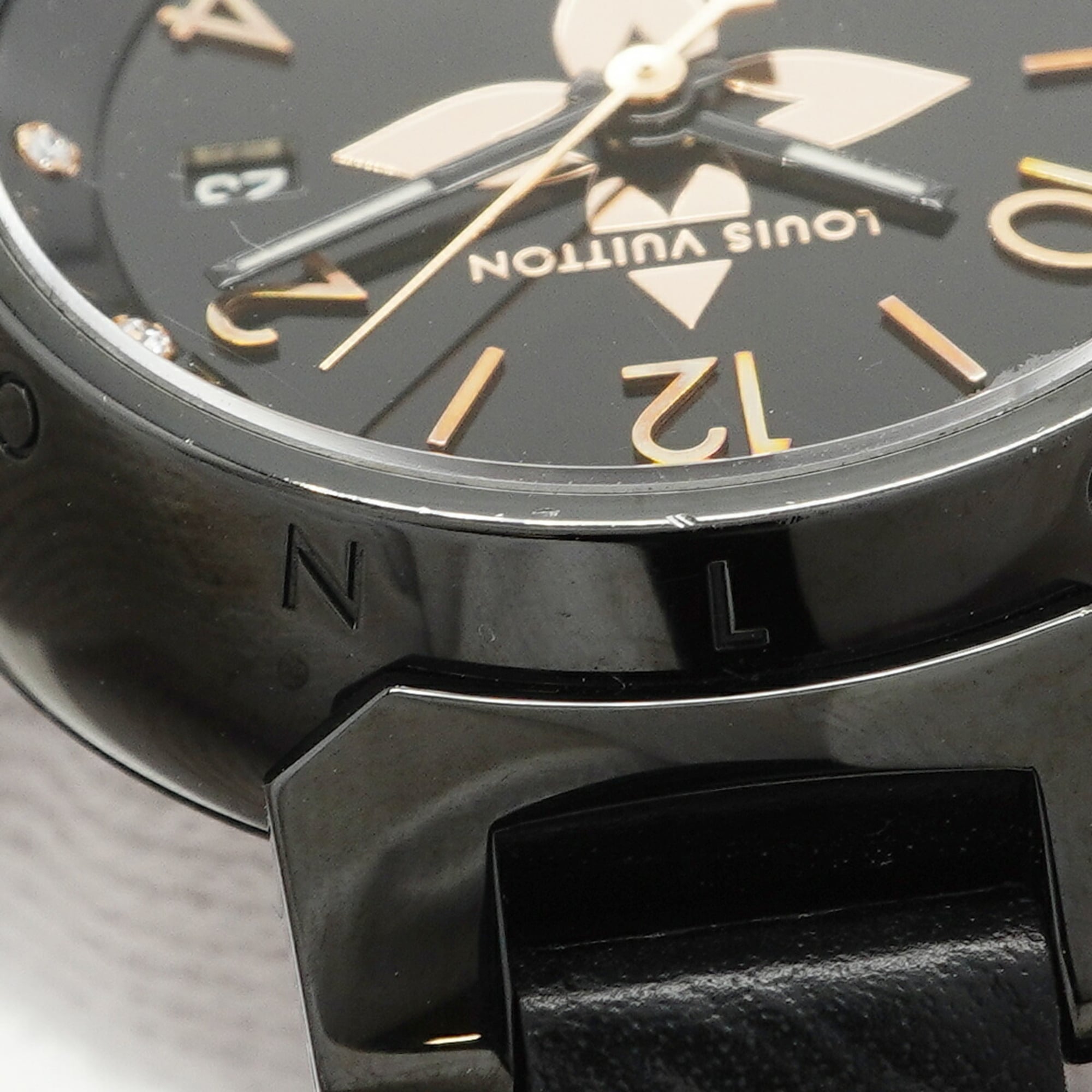 Louis Vuitton Tambour QA047 Black Dial 27mm Watch