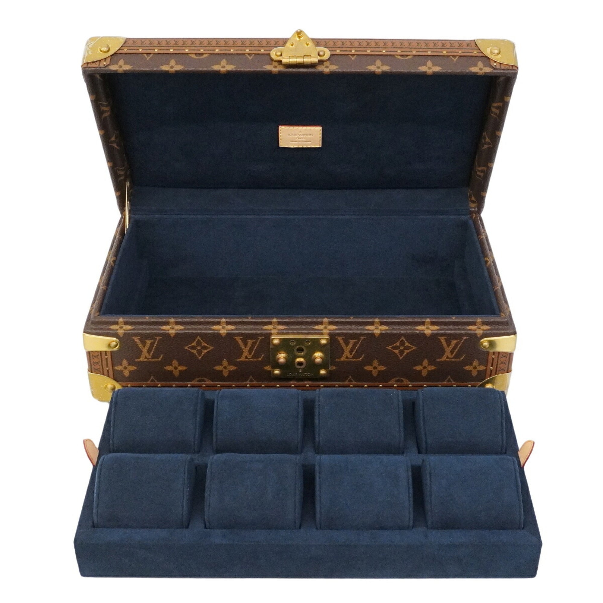 Louis Vuitton Monogram Case Coffret 8 Montres Brown/Navy /Wo P3276007