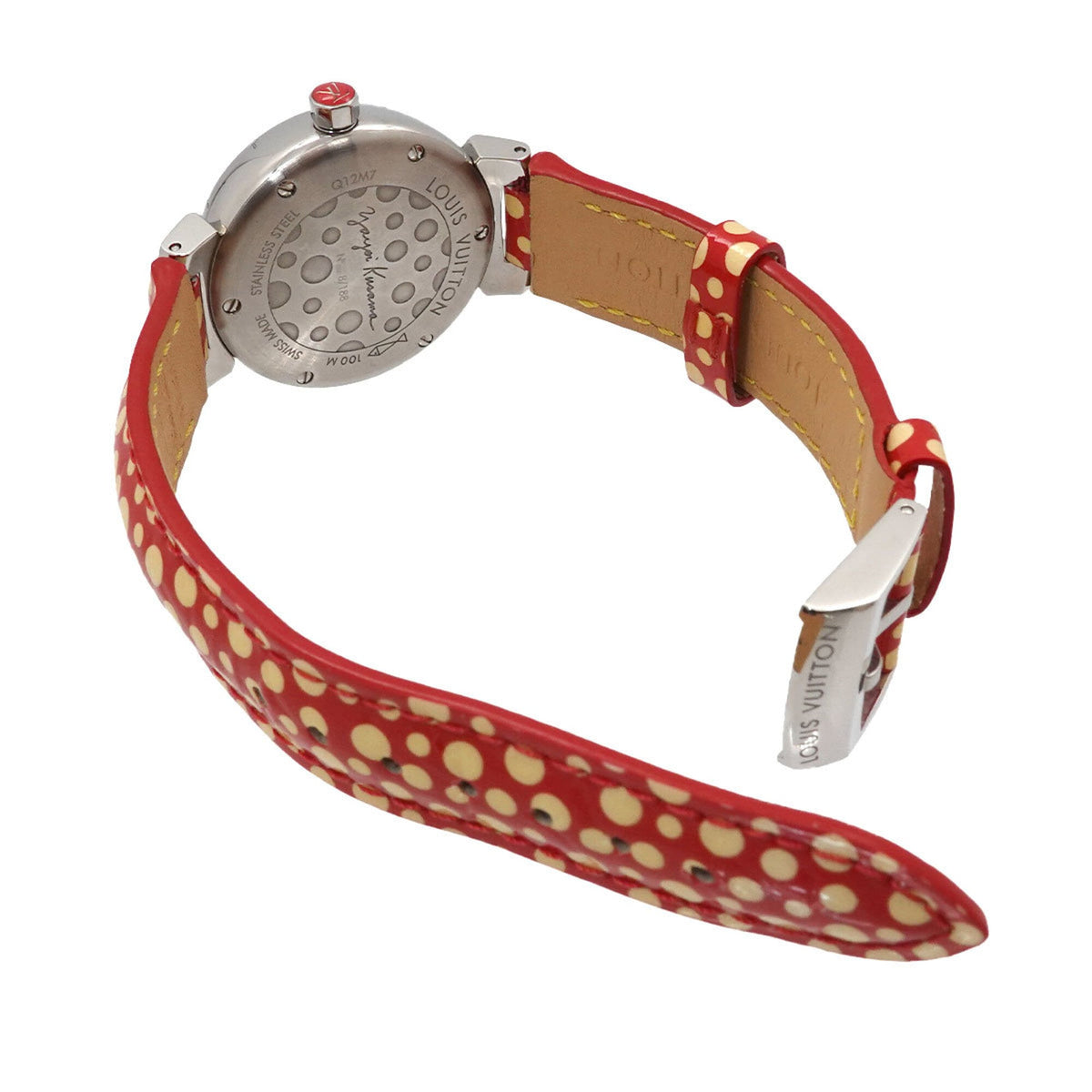 Louis Vuitton Tambour Yayoi Kusama Q12M7 Red color, White Dial 28mm Watch