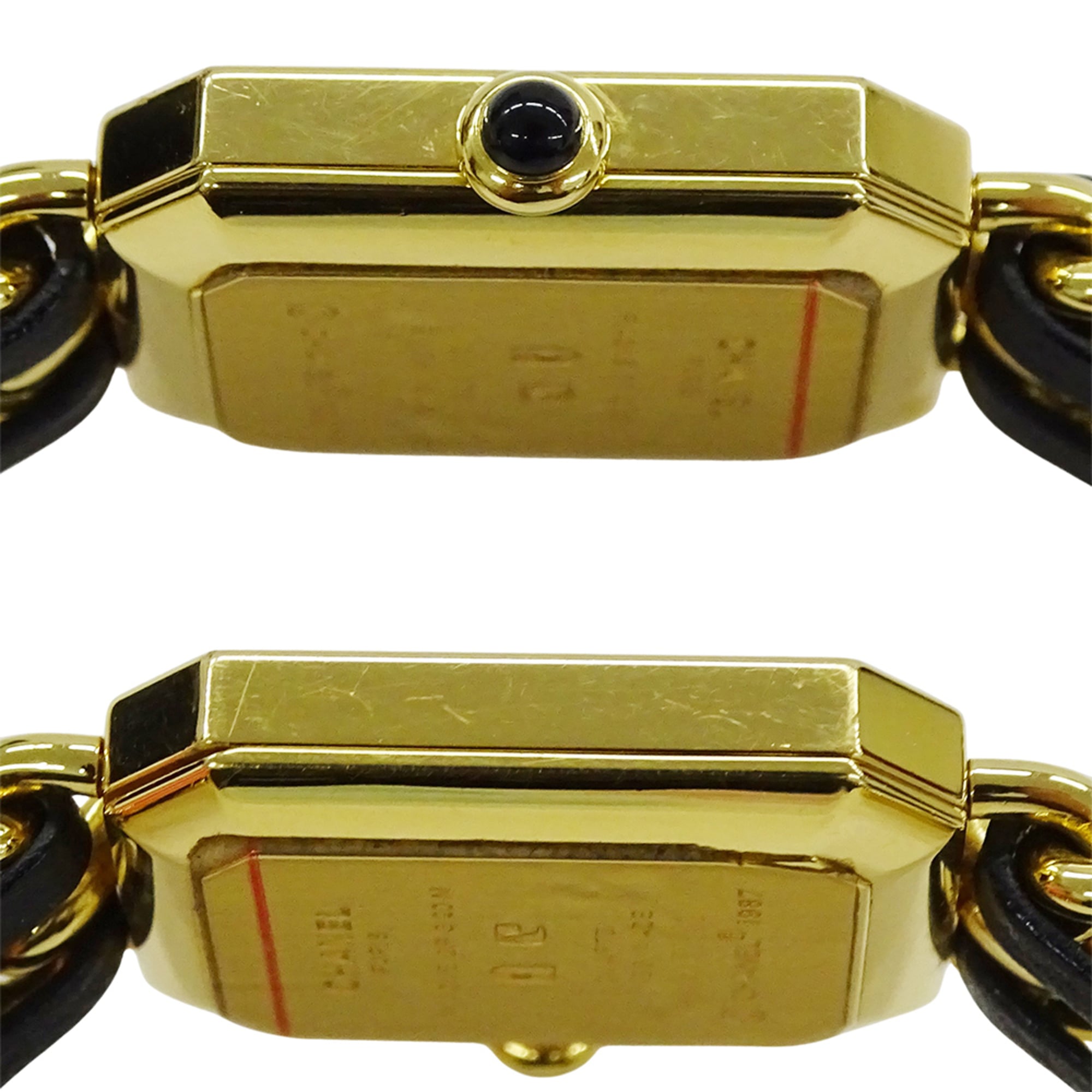 Chanel CHANEL Montre pour femme, modèle « Brand Premiere Quartz QZ GP, cuir, taille L, H0001Carré or Noir