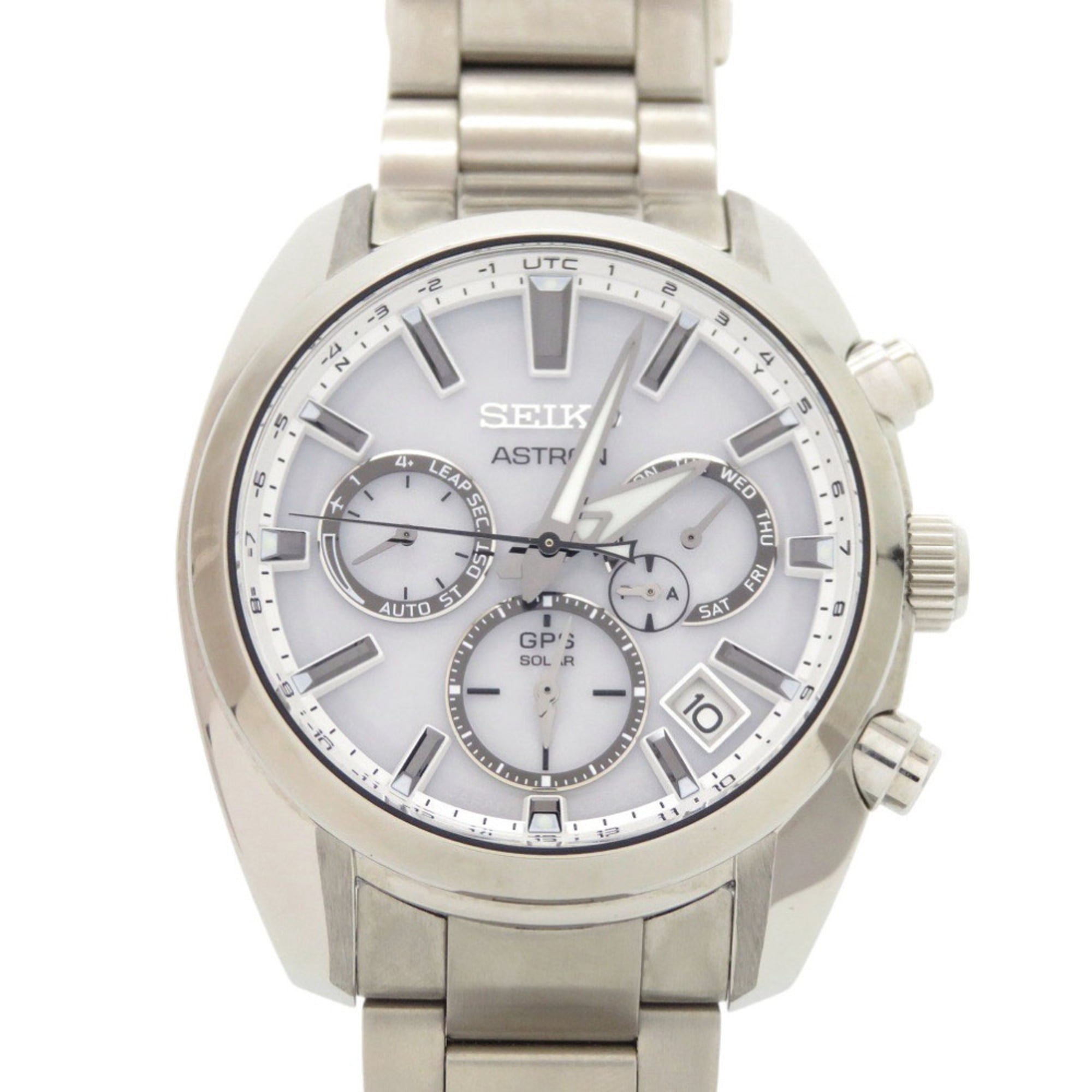 Seiko Astron SBXC047 5X53-0AJ0 White Stainless Steel Dial GPS Solar Radio-Controlled Watch 0220
