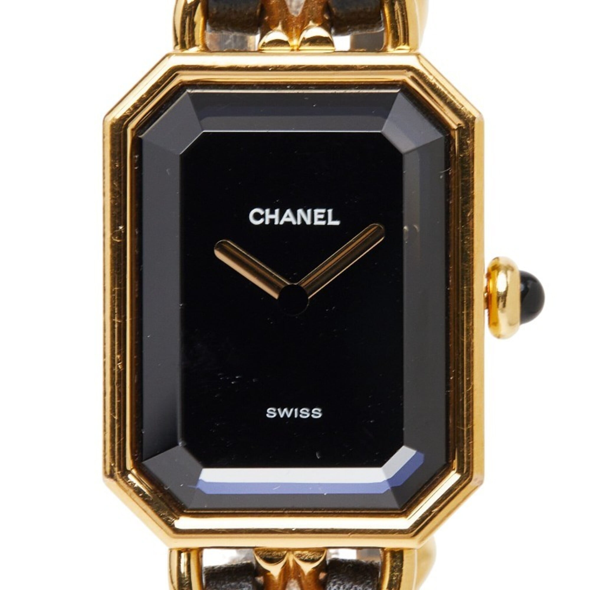 Chanel PremiÃ¨re L H0001 Quartz Black Dial Plated Leather Onyx Wo CHANEL