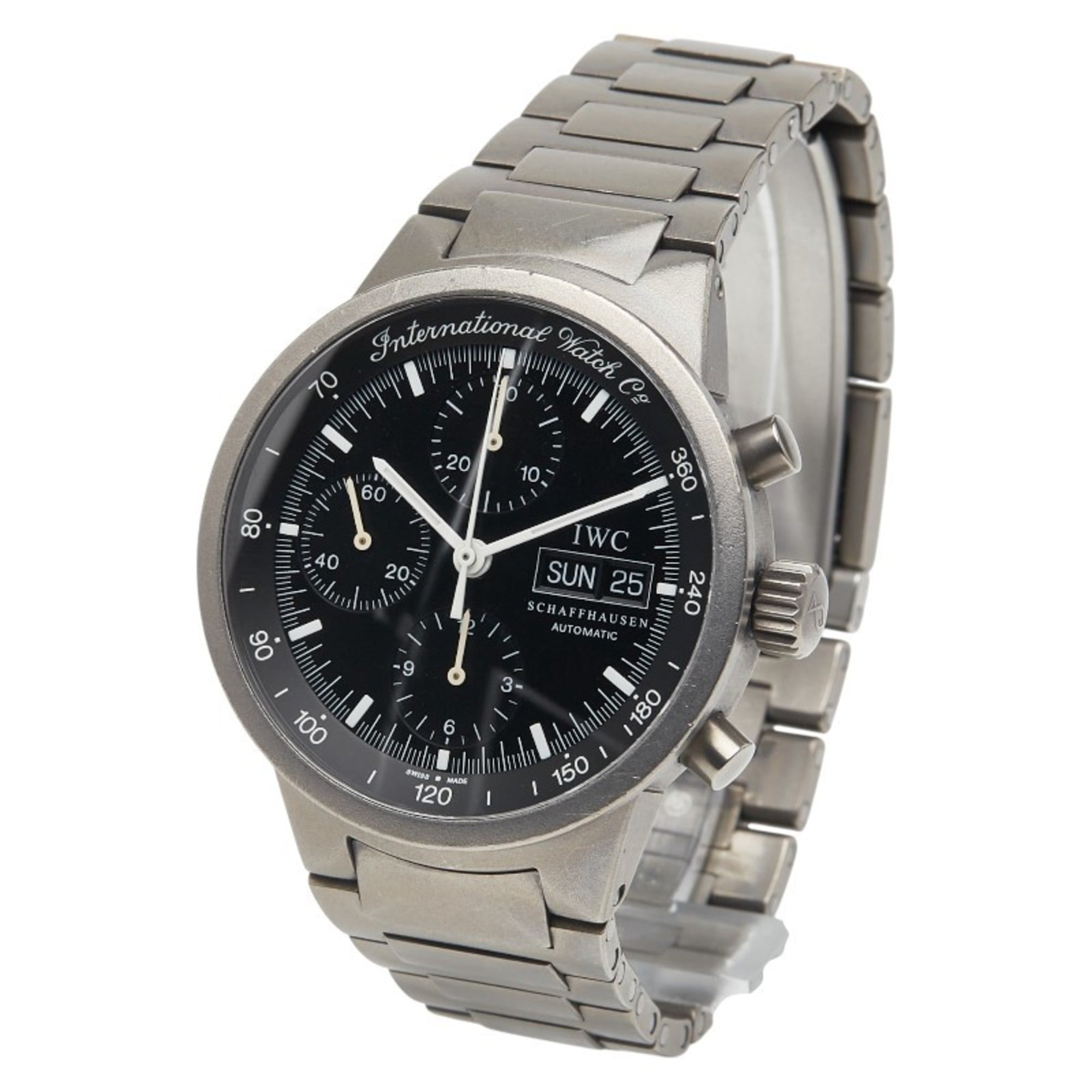 IWC Schaffhausen GST Chronograph Watch IW370703 Automatic Black Dial Titanium Men's SCHAFFHAUSEN