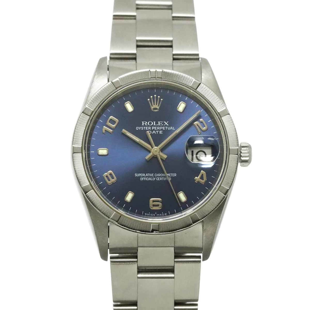Rolex Oyster Perpetual Date 15210 Blue Dial 34mm Watch