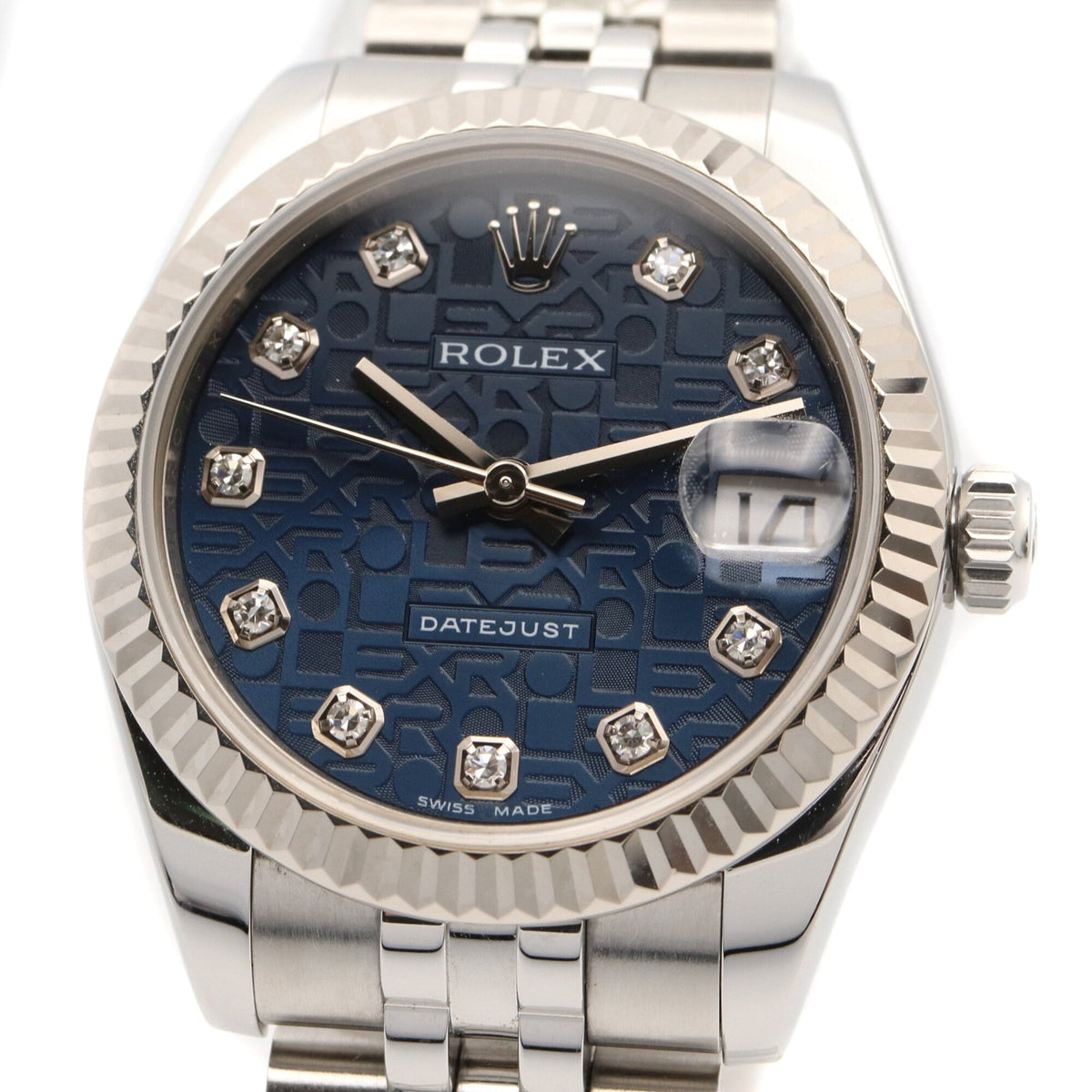 Rolex Datejust 10P Diamond 178274G Blaues Zifferblatt 31 mm Uhr