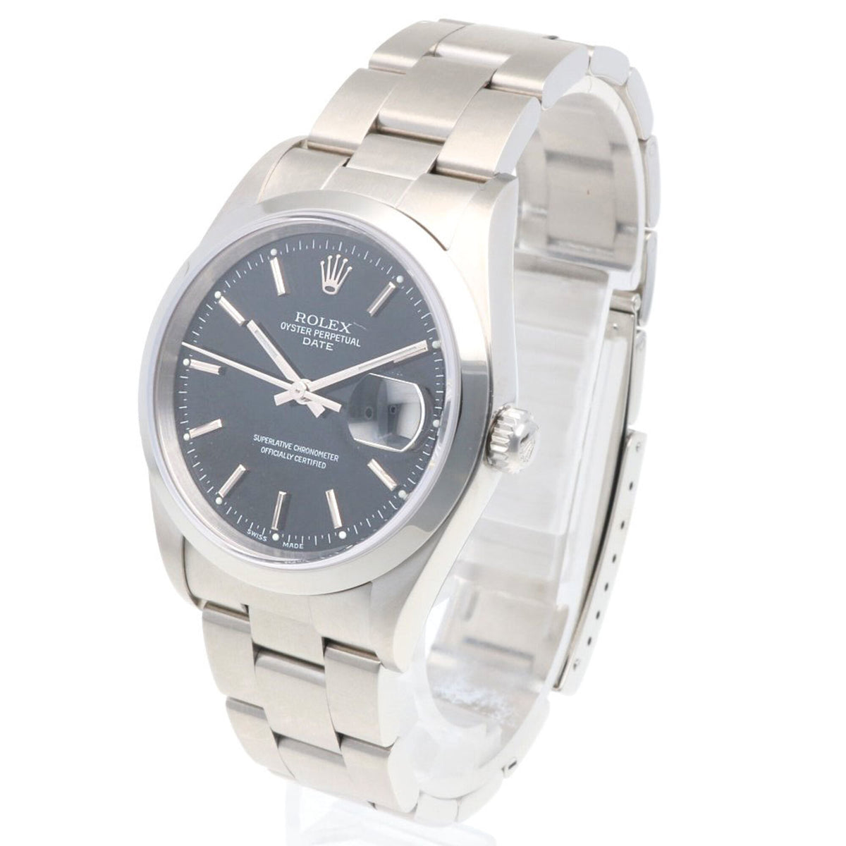 Rolex Datum Oyster Perpetual 15200 Schwarz Zifferblatt 34 mm Uhr