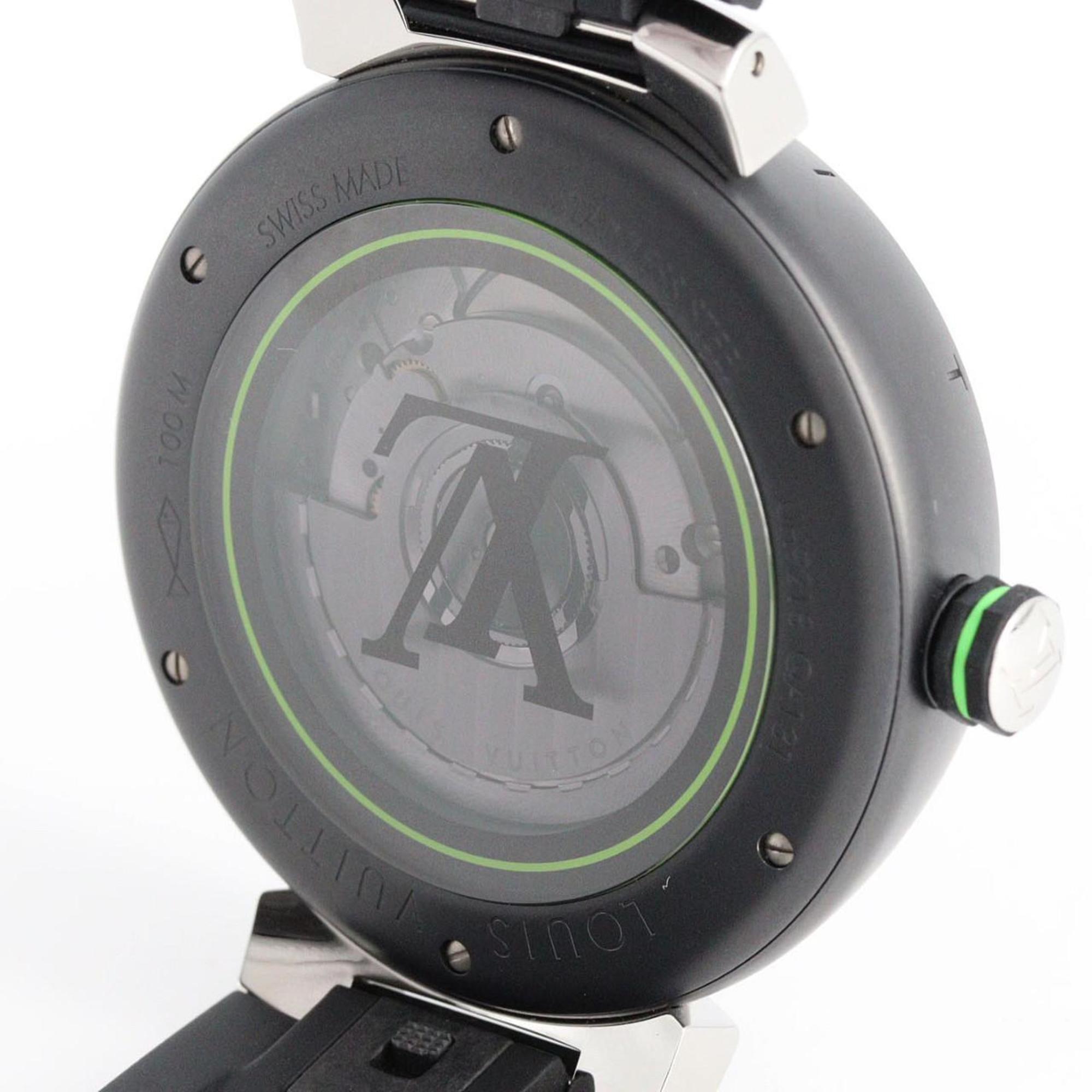Montre Automatique Louis Vuitton Tambour QA131Z en acier inoxydable